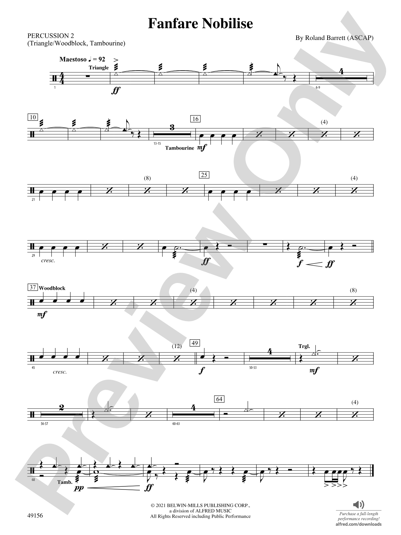 Fanfare Nobilise: 2nd Percussion
