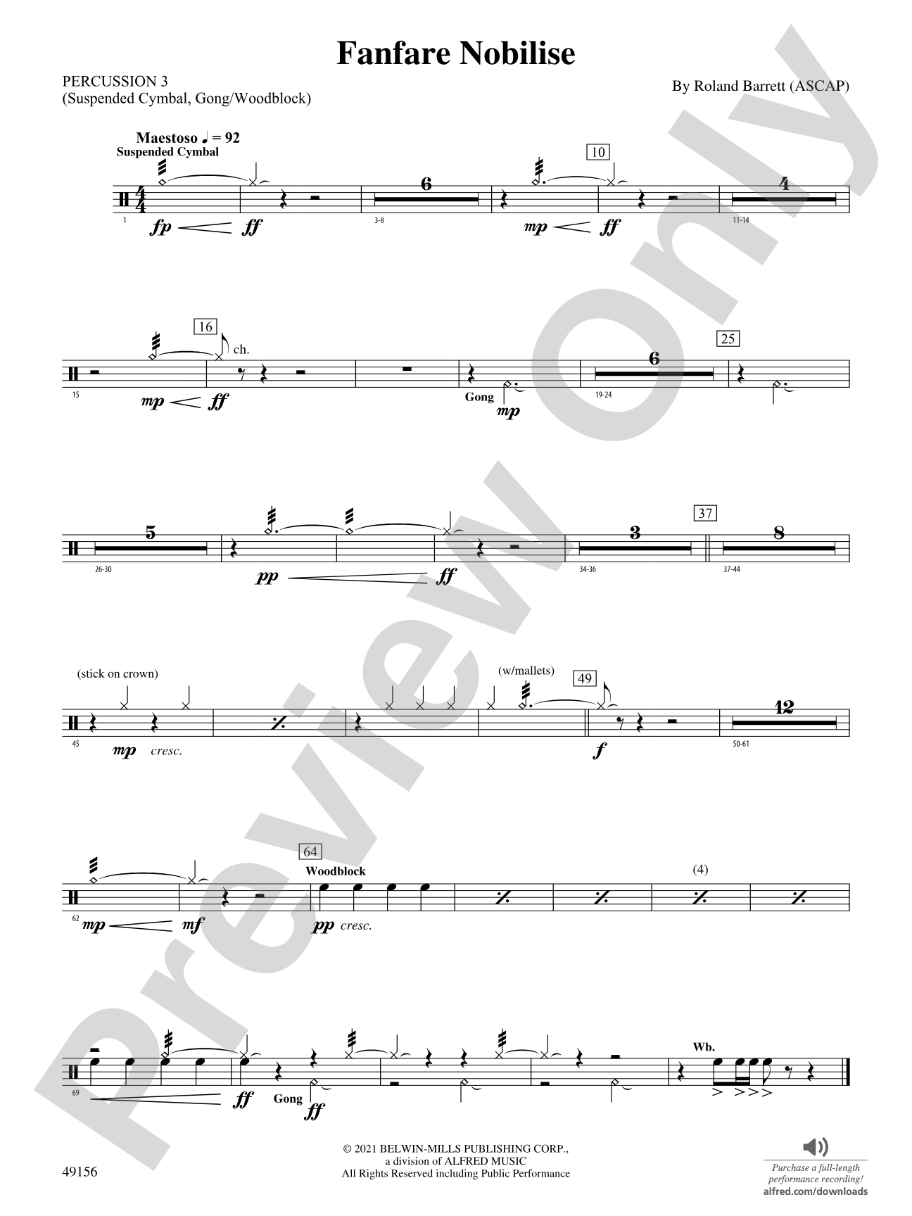 Fanfare Nobilise: 3rd Percussion