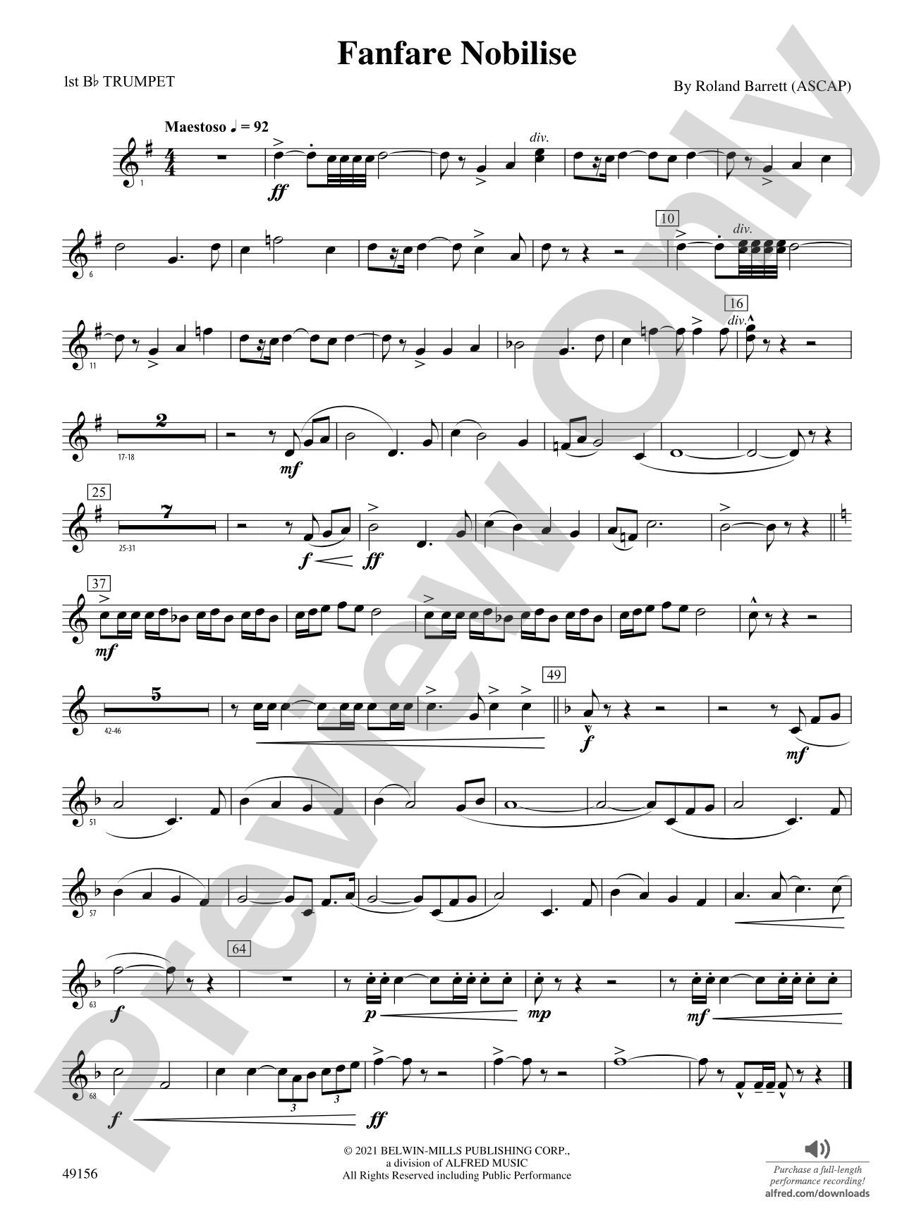 Fanfare Nobilise: 1st B-flat Trumpet