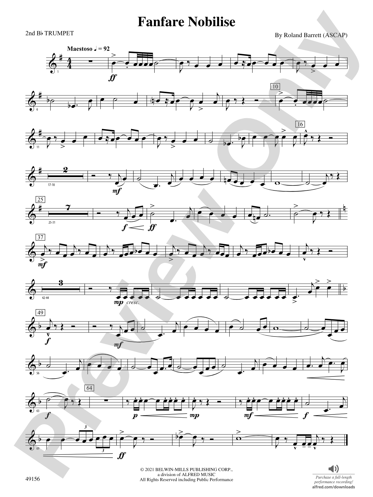 Fanfare Nobilise: 2nd B-flat Trumpet