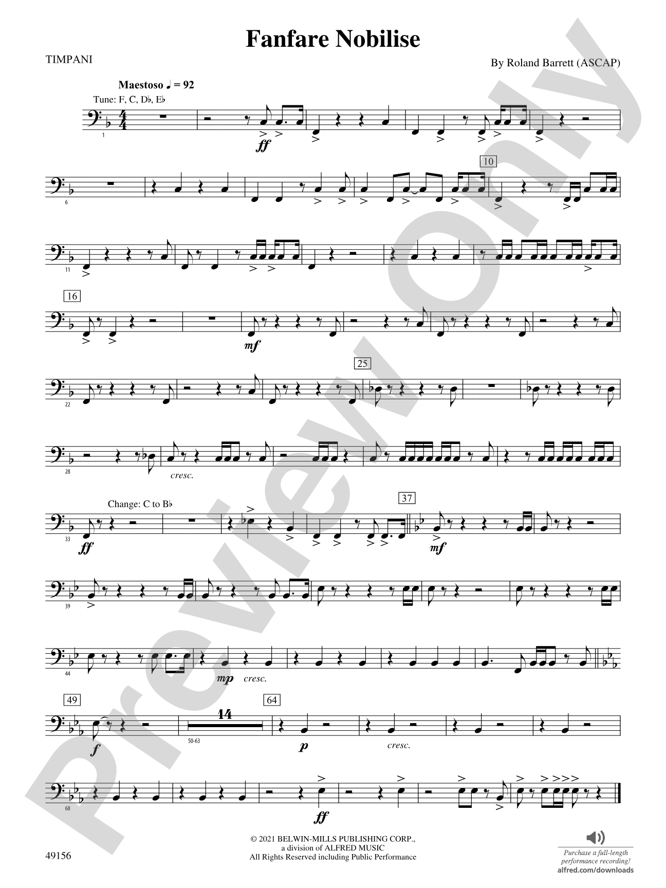 Fanfare Nobilise: Timpani
