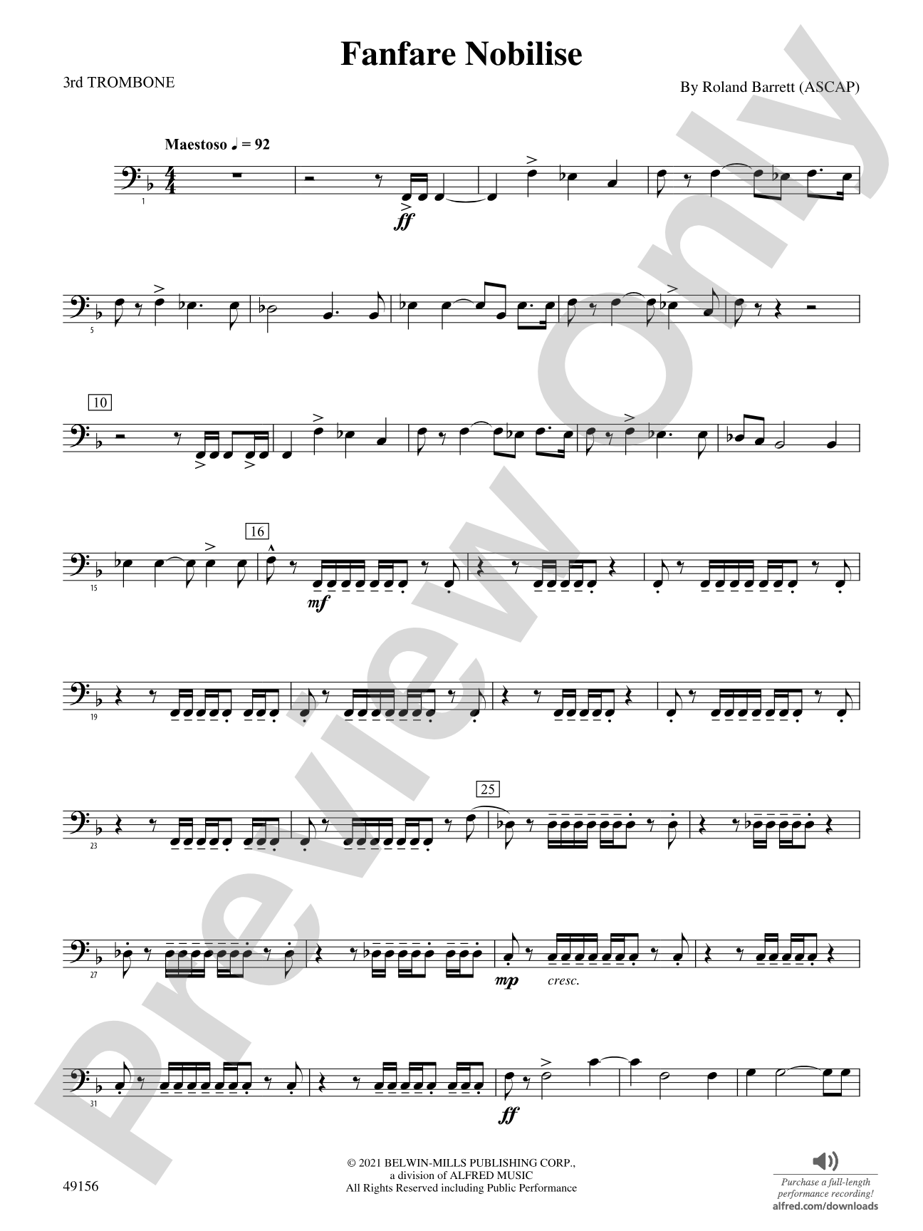 Fanfare Nobilise: 3rd Trombone