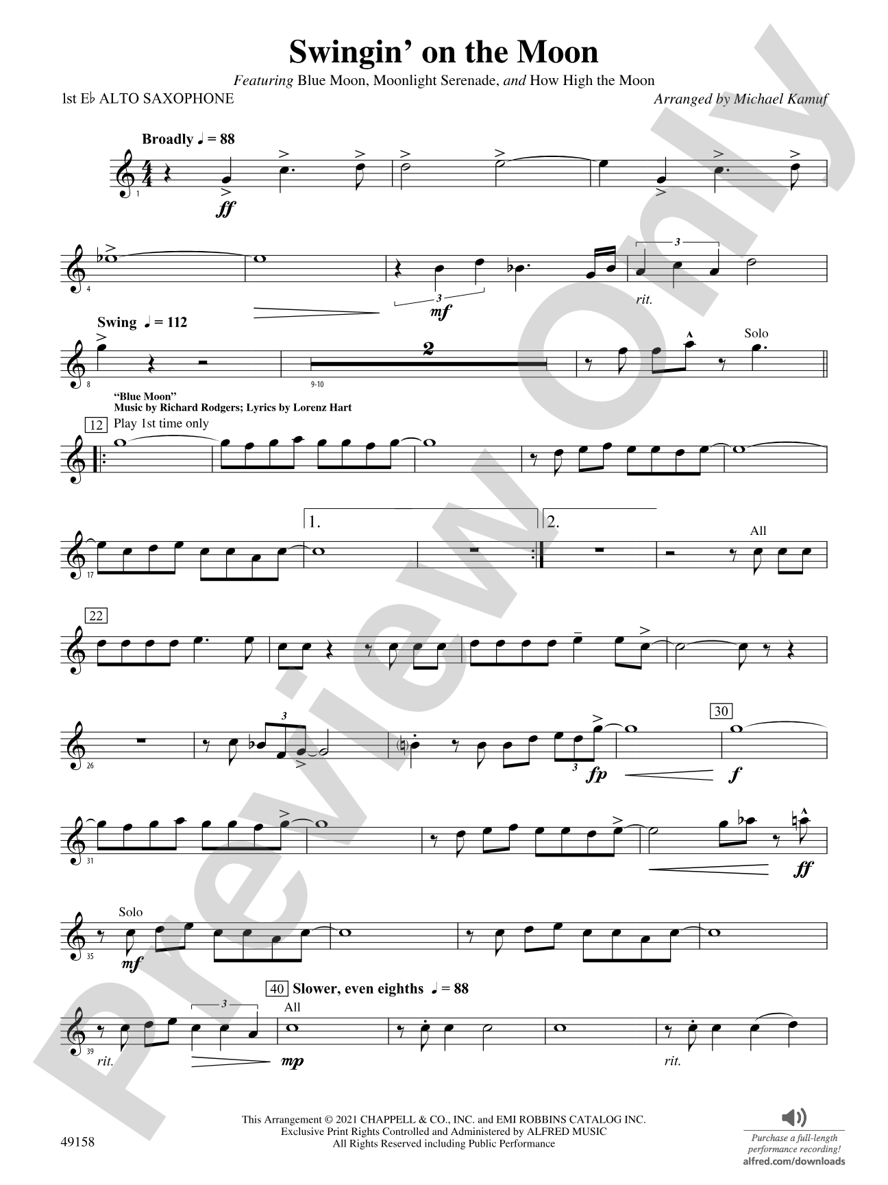 Swingin' on the Moon: E-flat Alto Saxophone