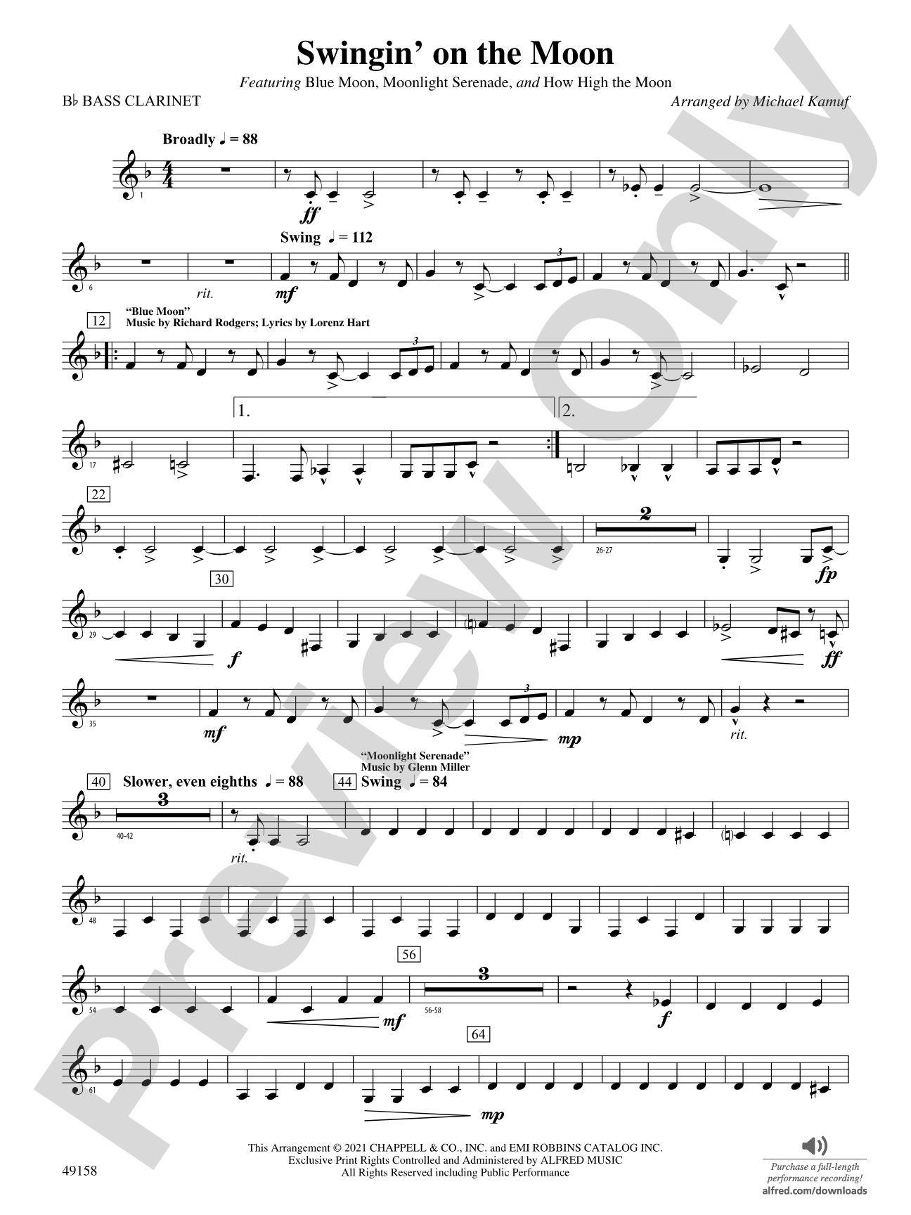 Swingin' on the Moon: B-flat Bass Clarinet