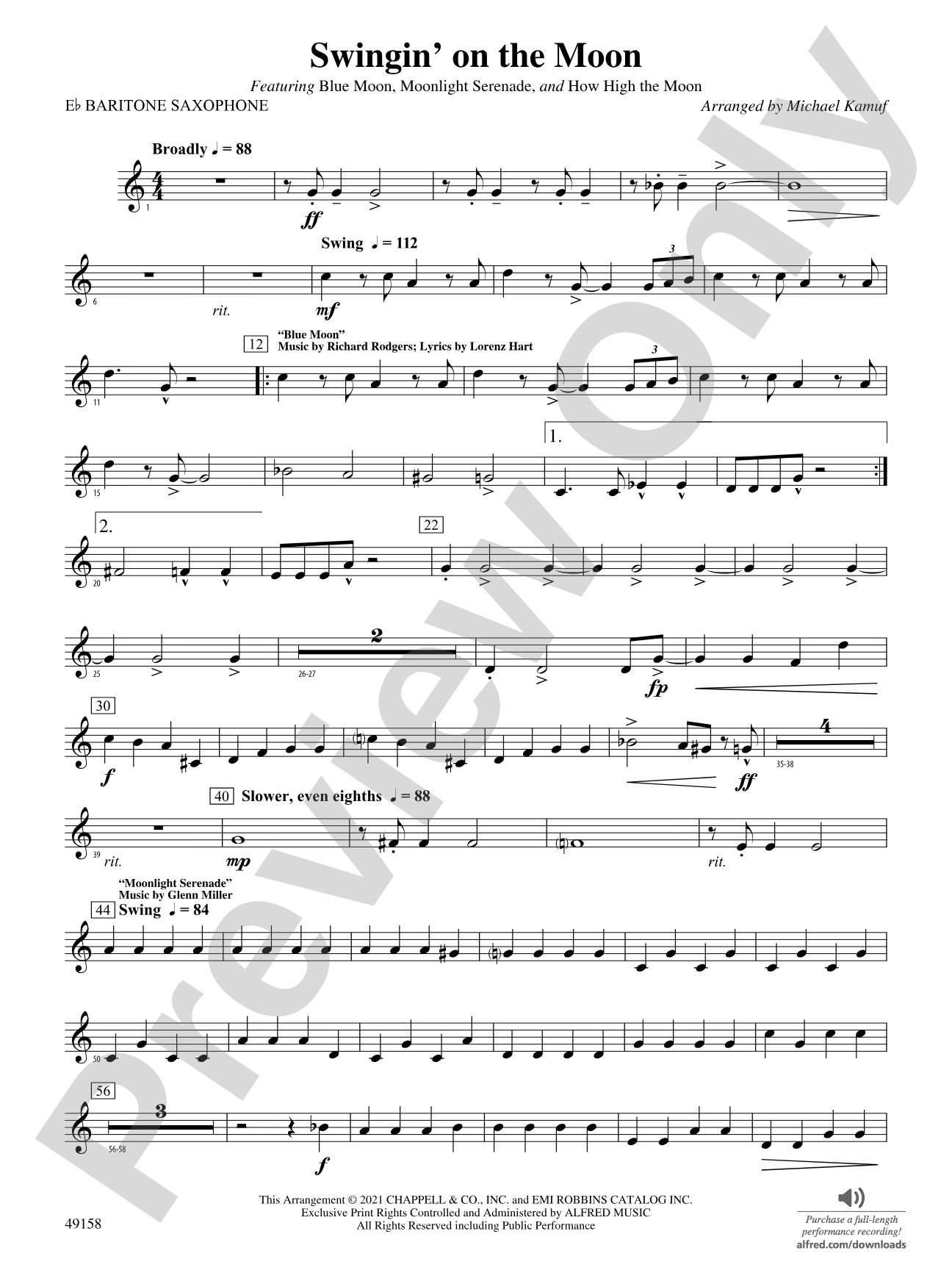 Swingin' on the Moon: E-flat Baritone Saxophone