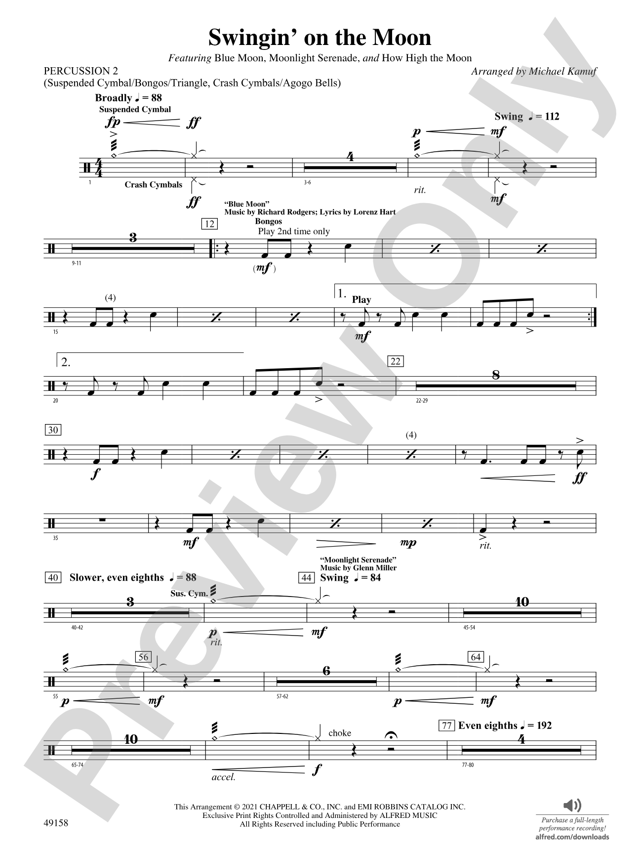 Swingin' on the Moon: 2nd Percussion