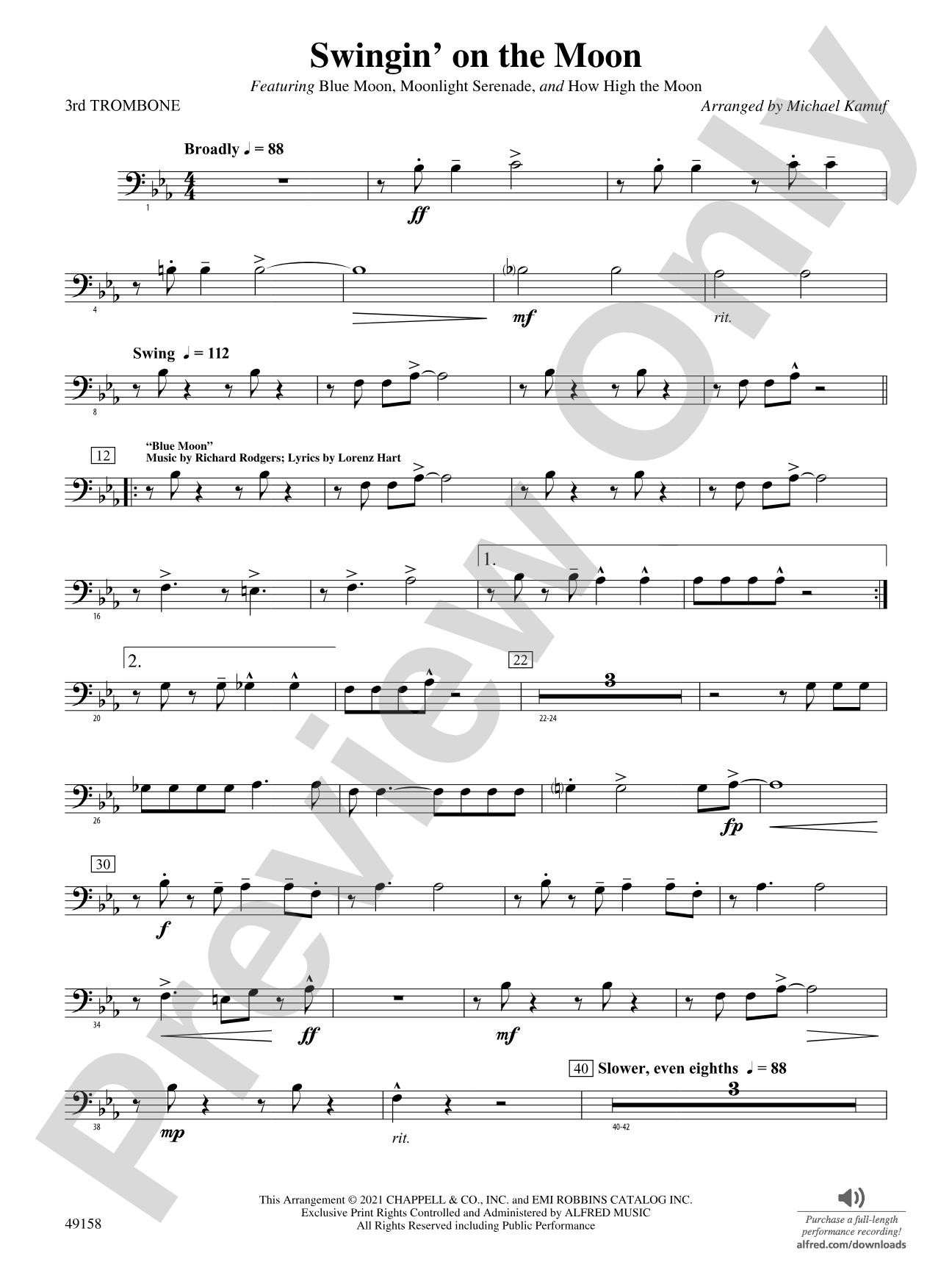 Swingin' on the Moon: 3rd Trombone