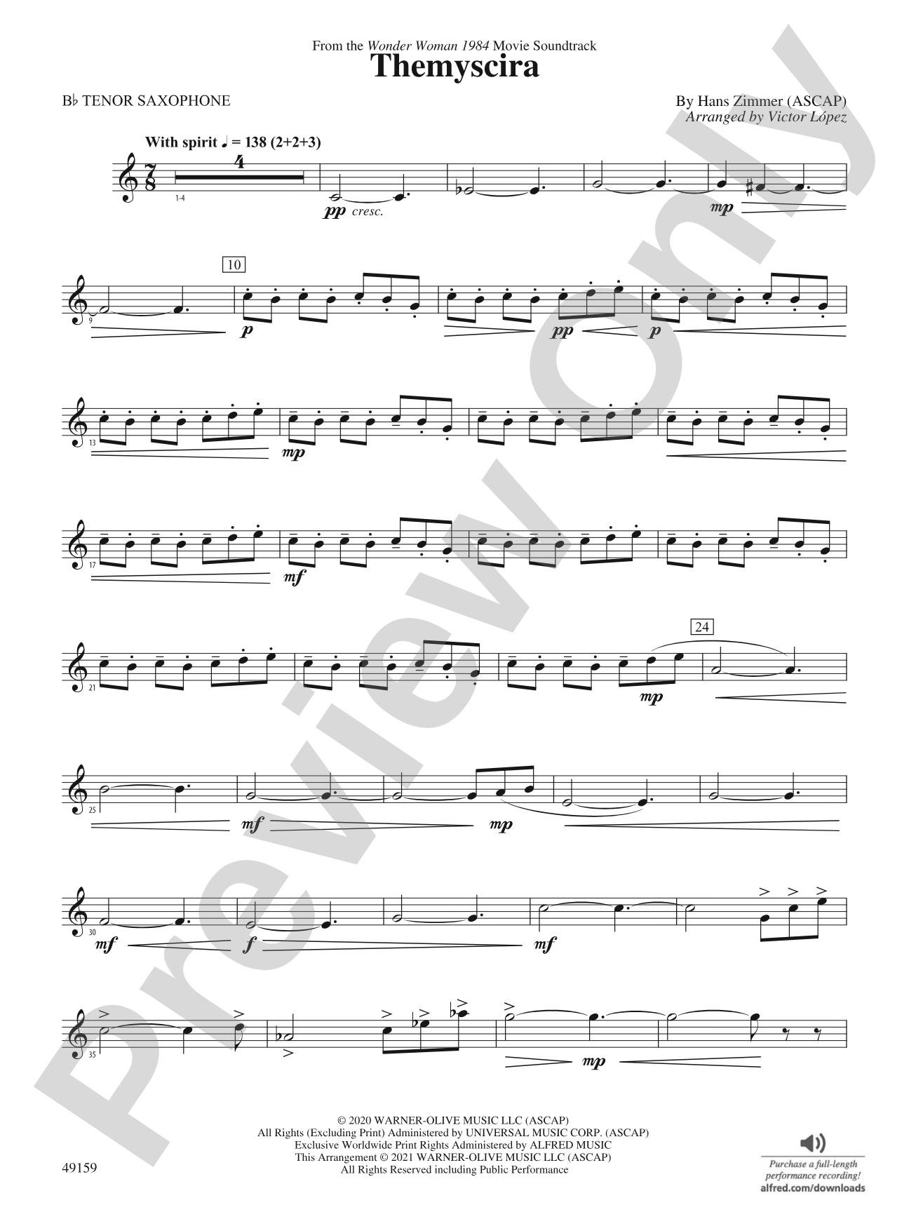 Themyscira: B-flat Tenor Saxophone