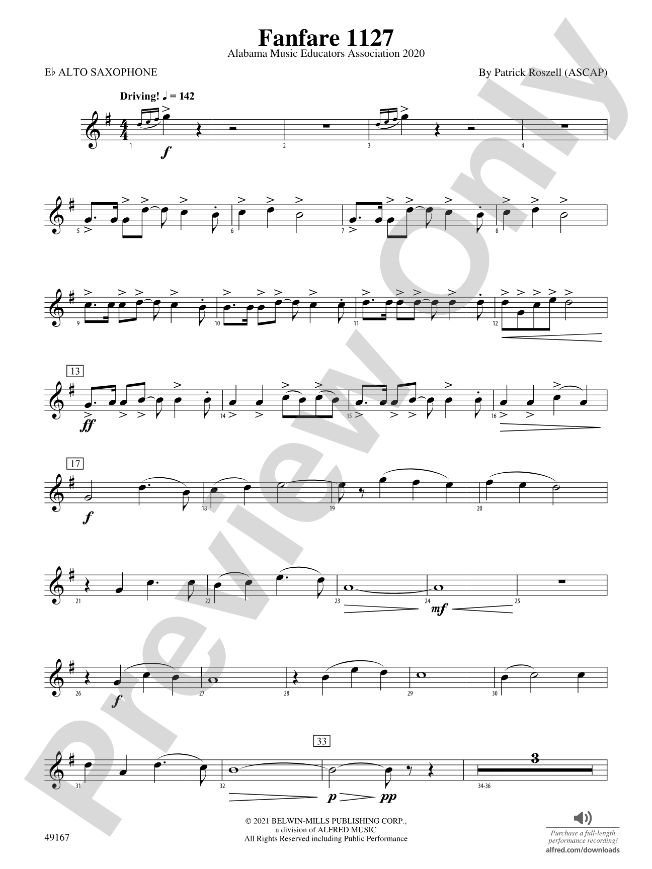 Fanfare 1127: E-flat Alto Saxophone