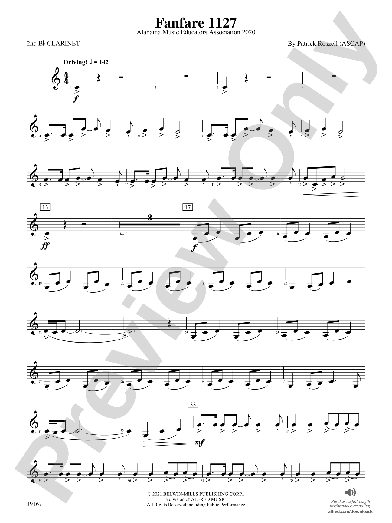 Fanfare 1127: 2nd B-flat Clarinet