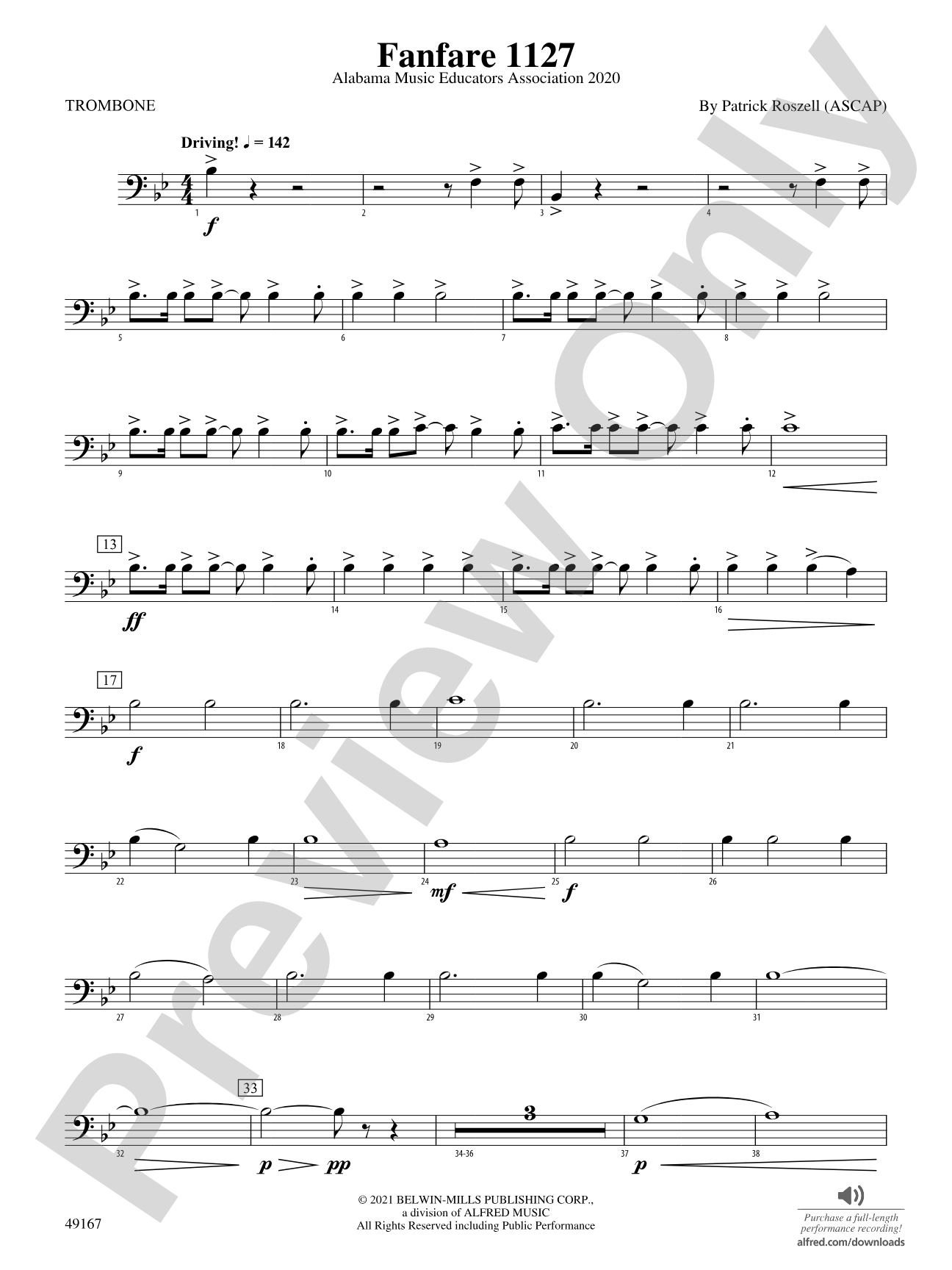 Fanfare 1127: 1st Trombone