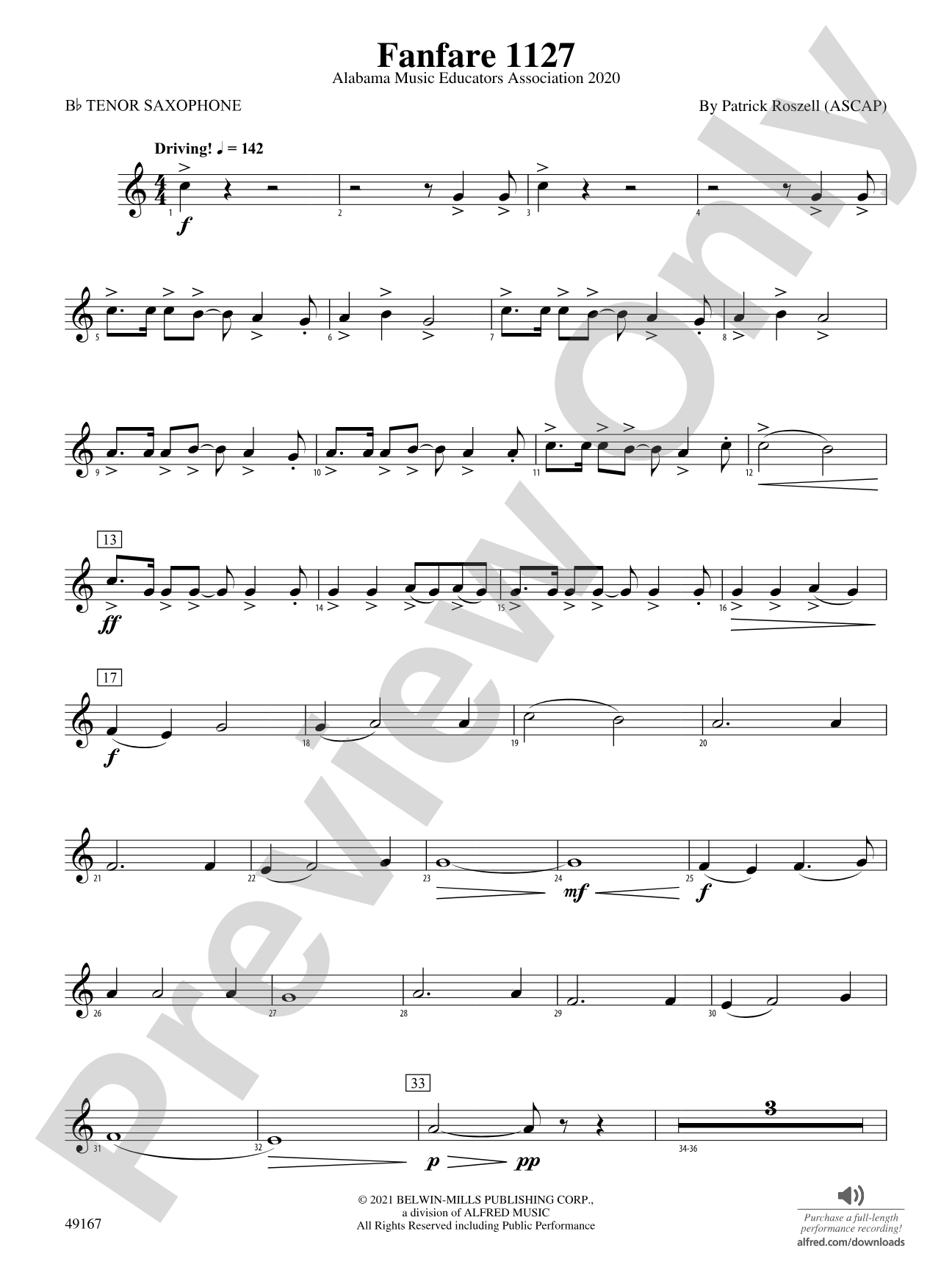 Fanfare 1127: B-flat Tenor Saxophone