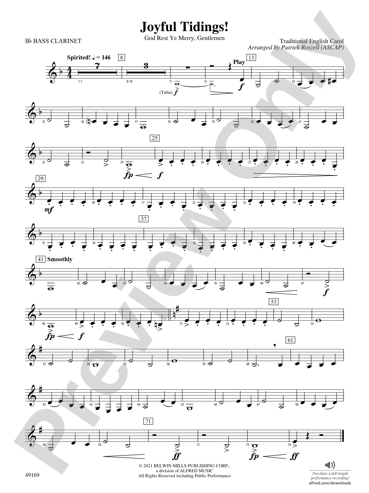 Joyful Tidings!: B-flat Bass Clarinet