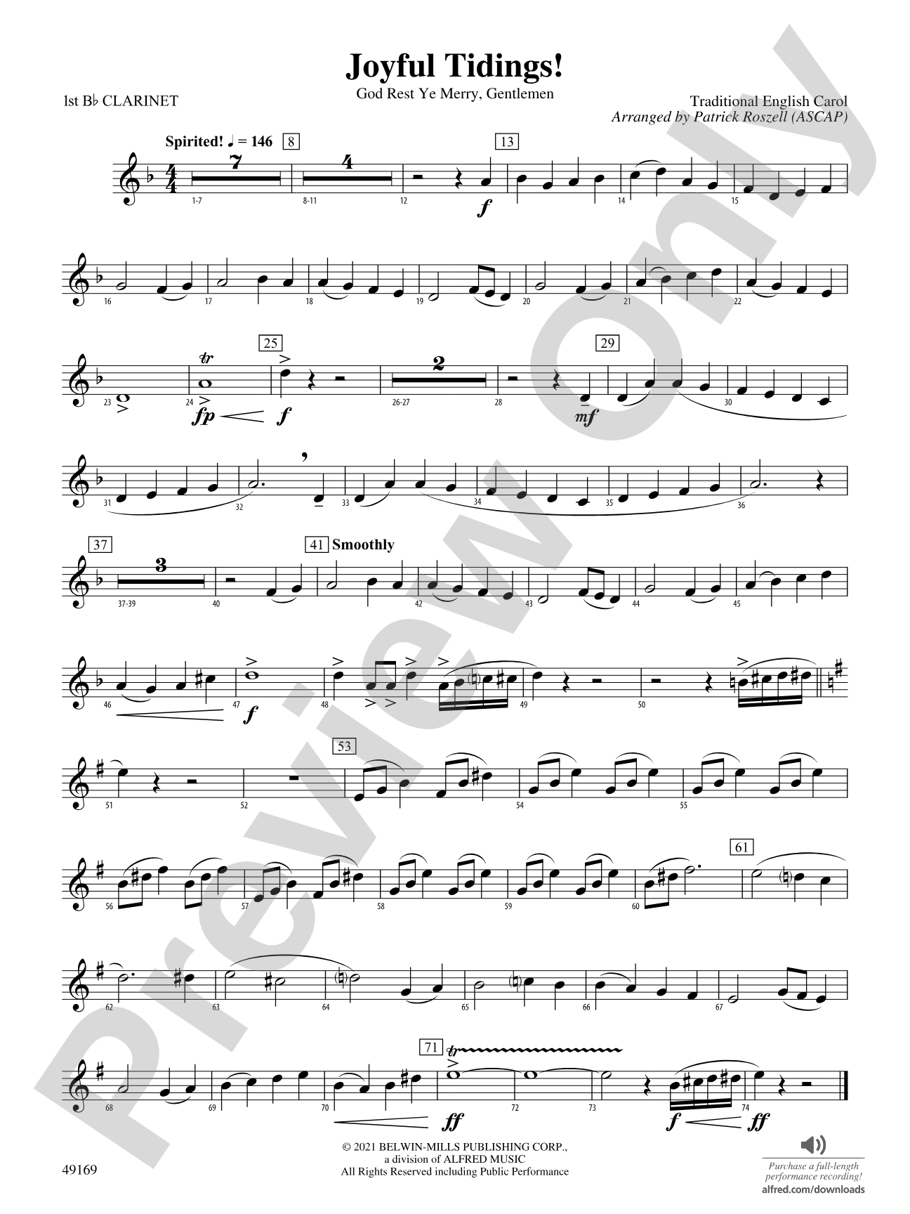 Joyful Tidings!: 1st B-flat Clarinet