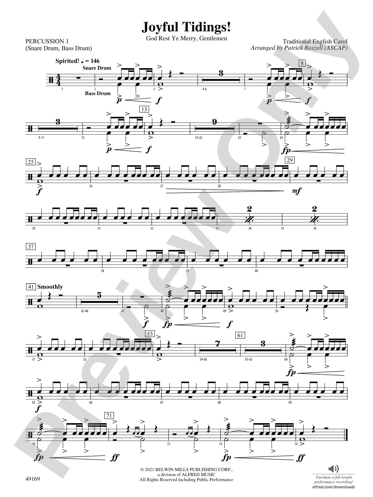 Joyful Tidings!: 1st Percussion