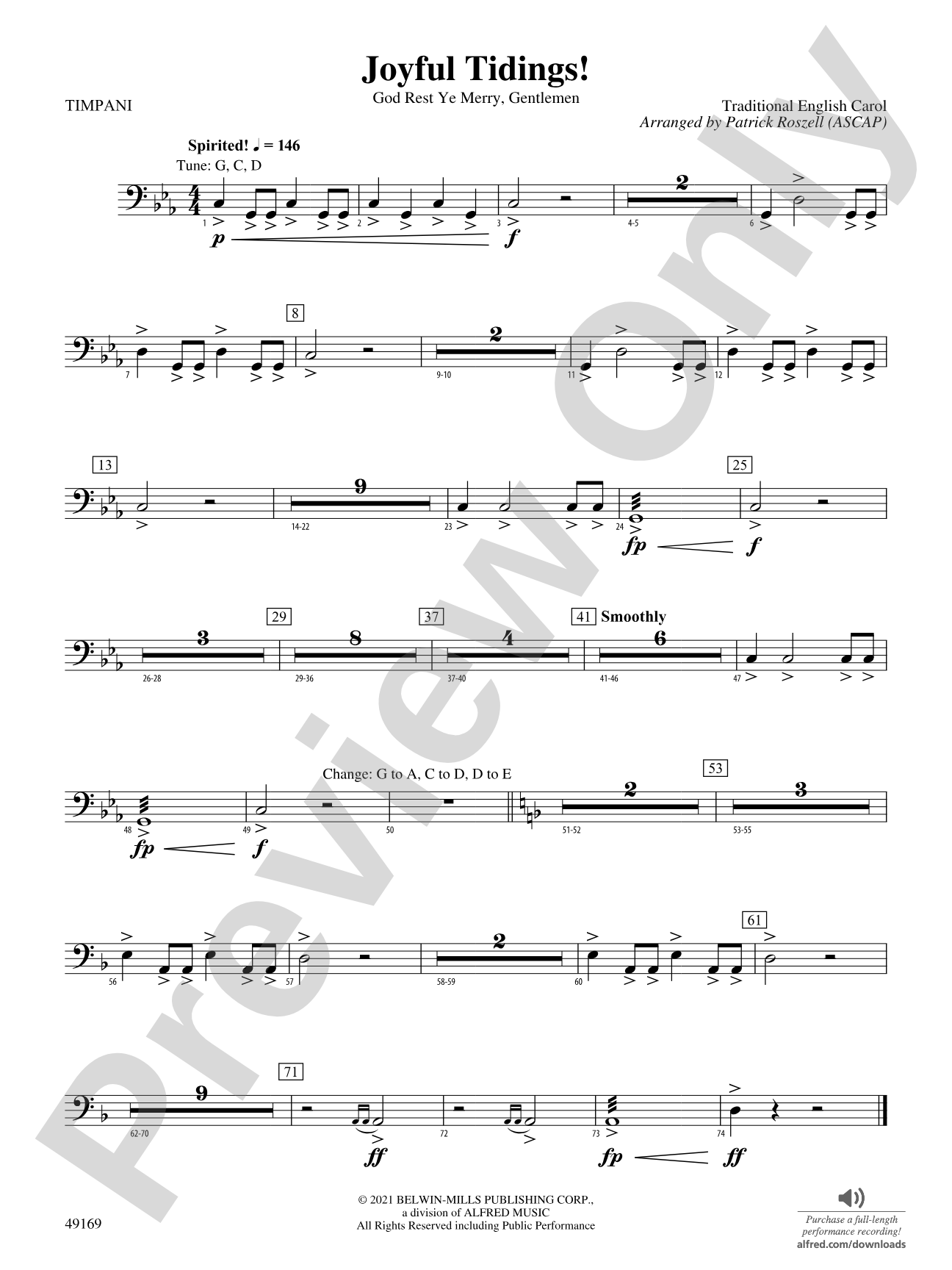 Joyful Tidings!: Timpani