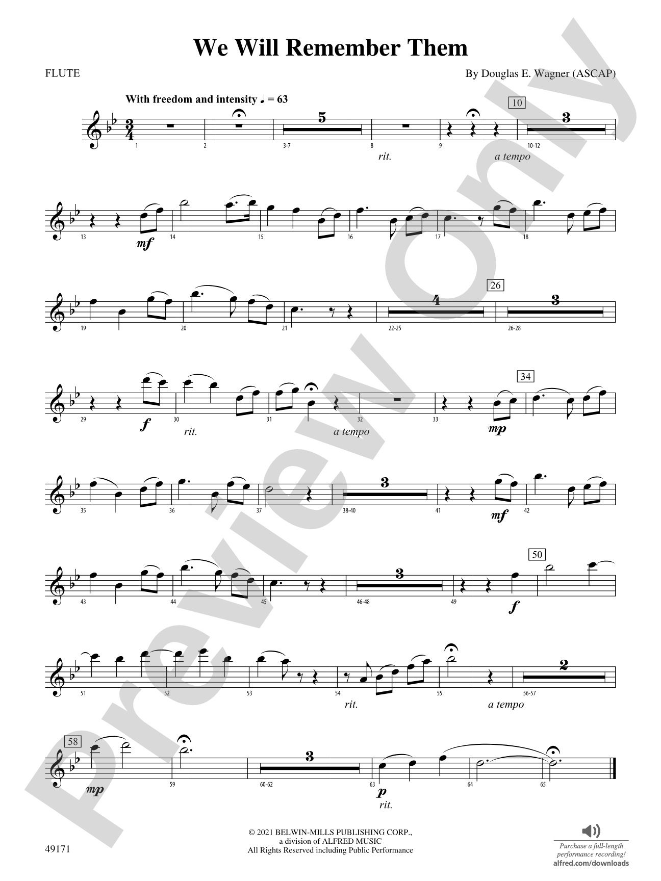 We Will Remember Them: Flute