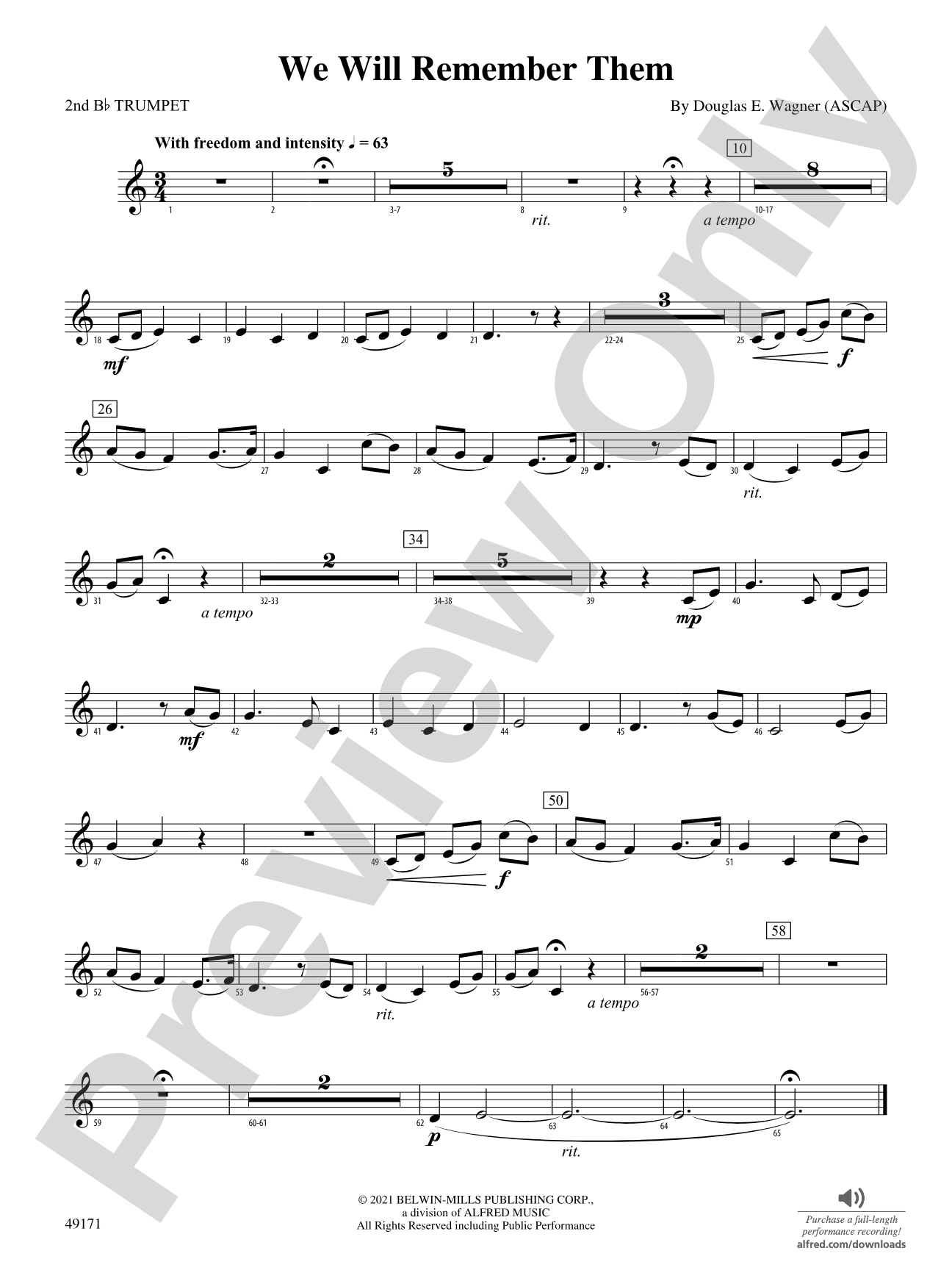 We Will Remember Them: 2nd B-flat Trumpet