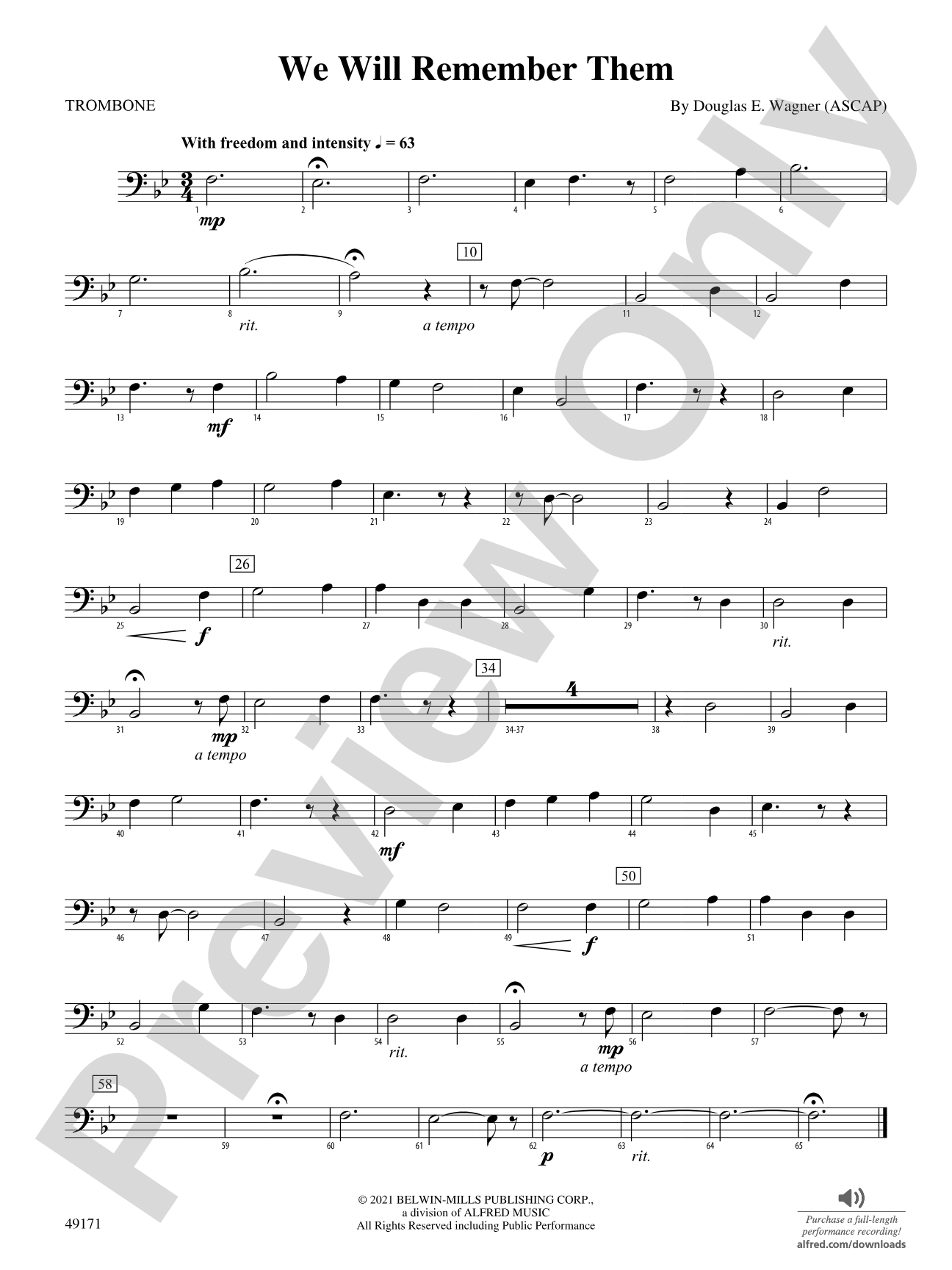We Will Remember Them: 1st Trombone