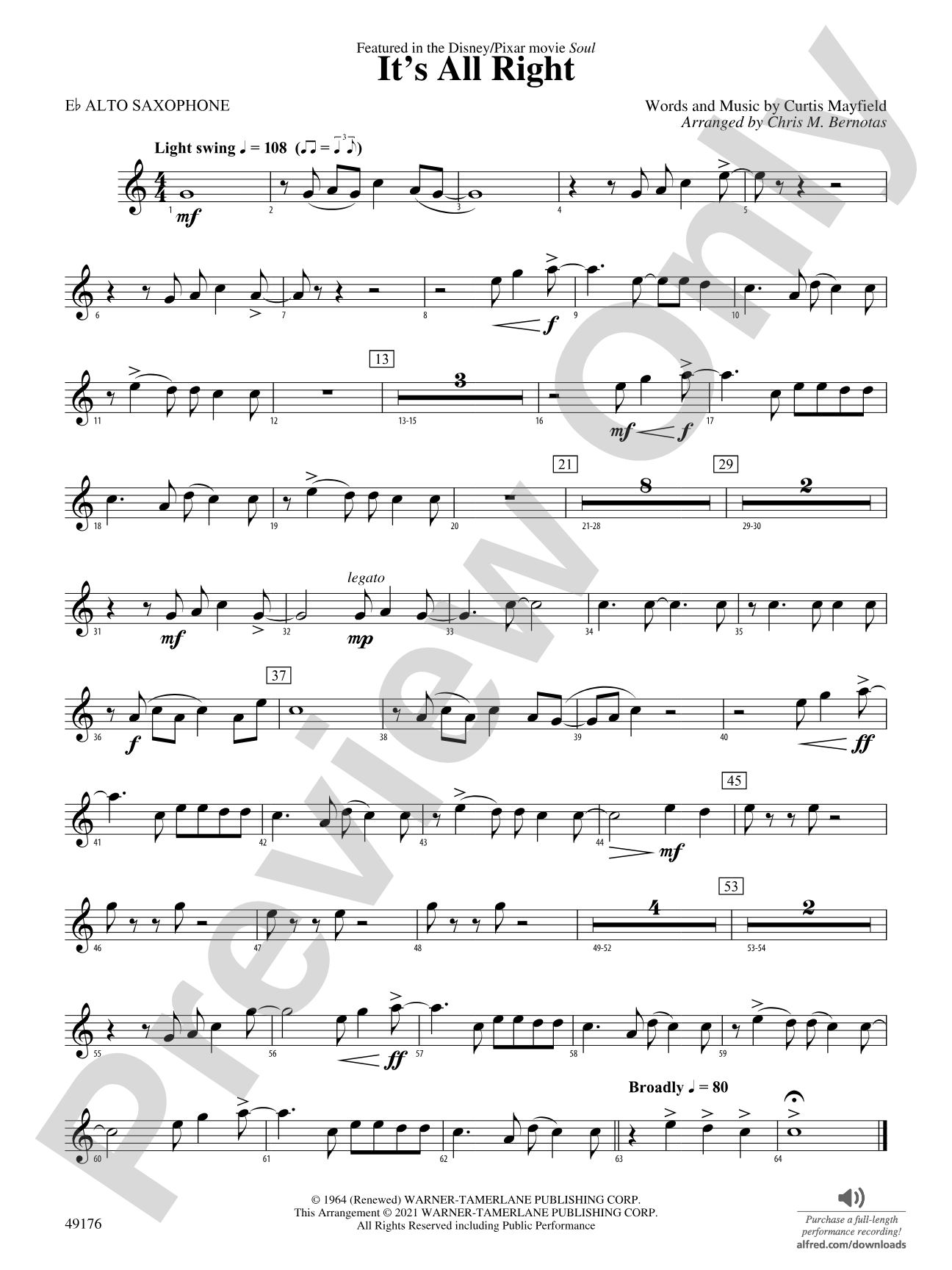 It's All Right: E-flat Alto Saxophone