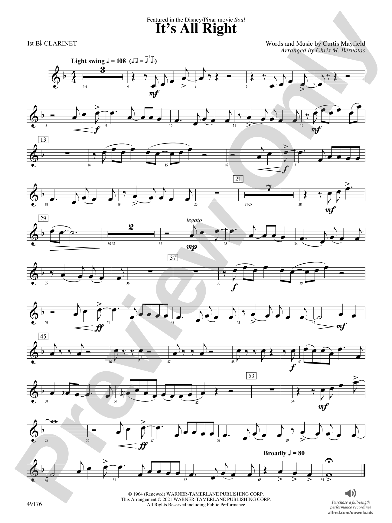 It's All Right: 1st B-flat Clarinet