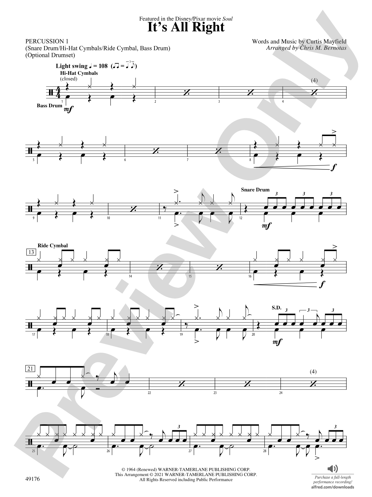 It's All Right: 1st Percussion