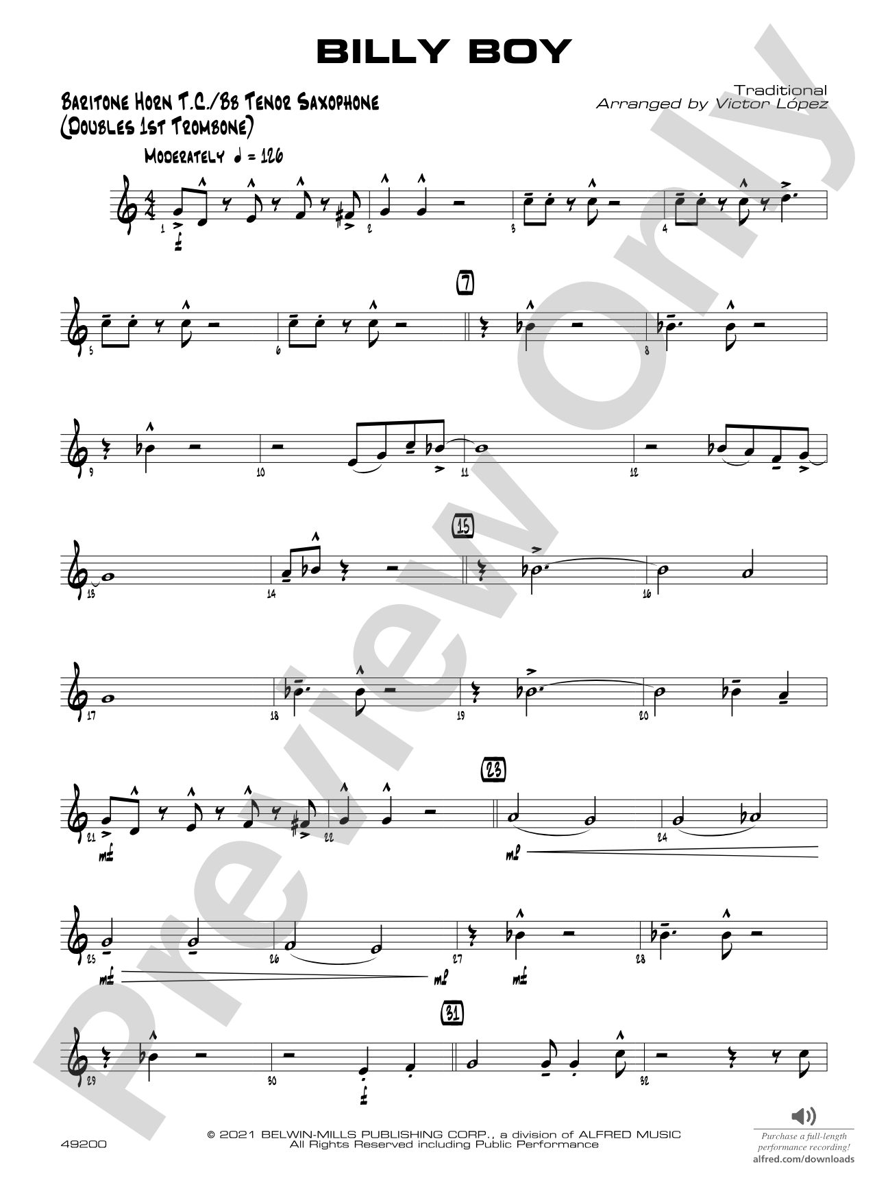 Billy Boy: Baritone T.C.
