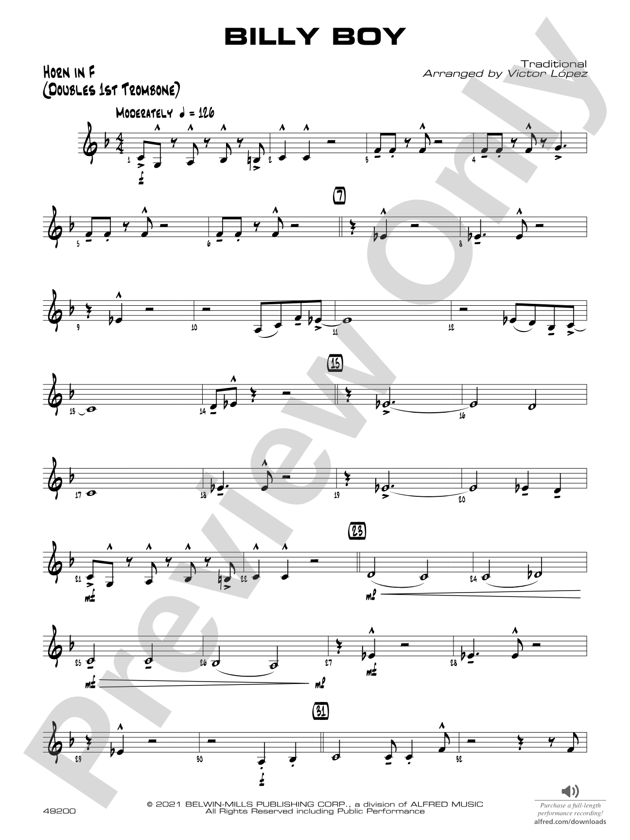 Billy Boy: 1st F Horn