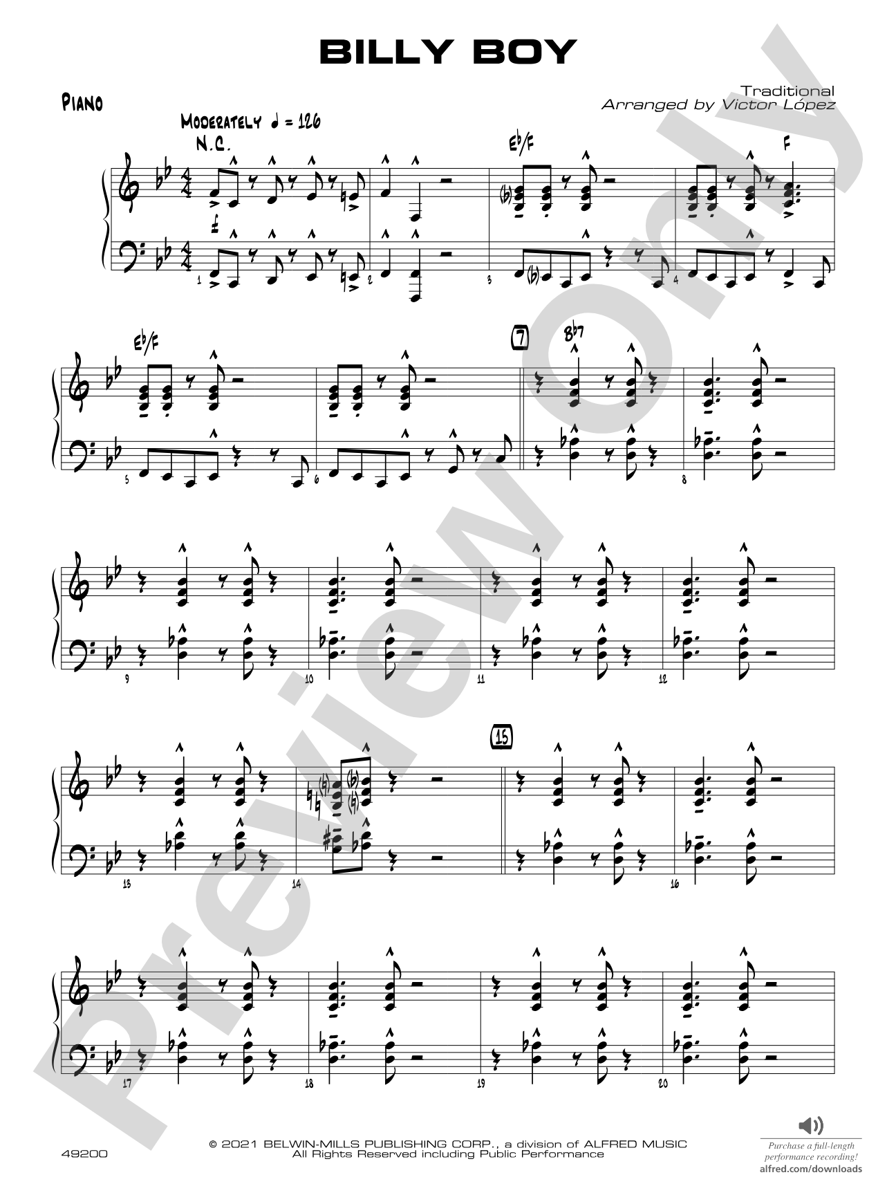 Billy Boy: Piano Accompaniment