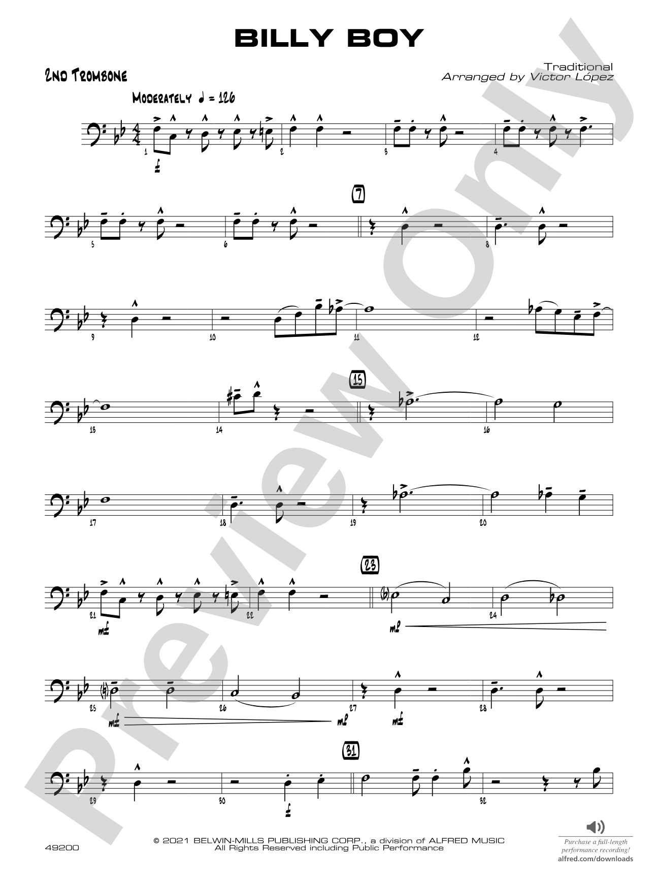 Billy Boy: 2nd Trombone