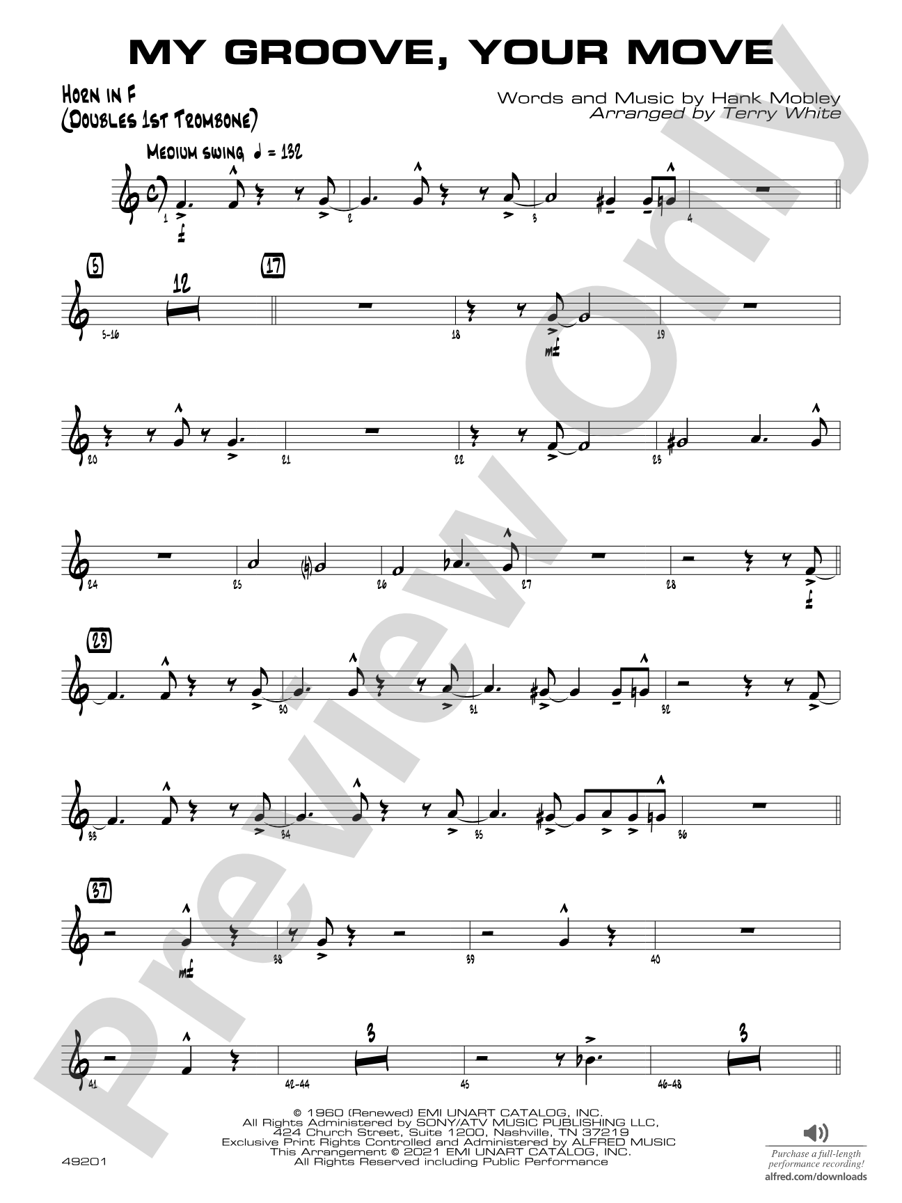 My Groove, Your Move: 1st F Horn