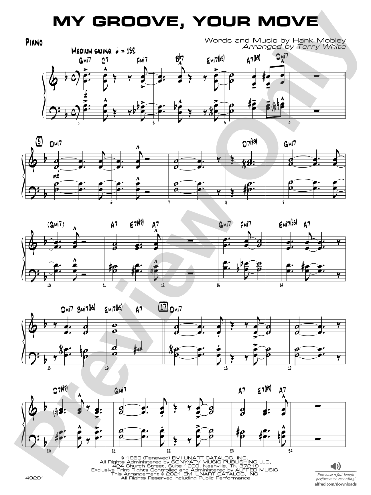 My Groove, Your Move: Piano Accompaniment