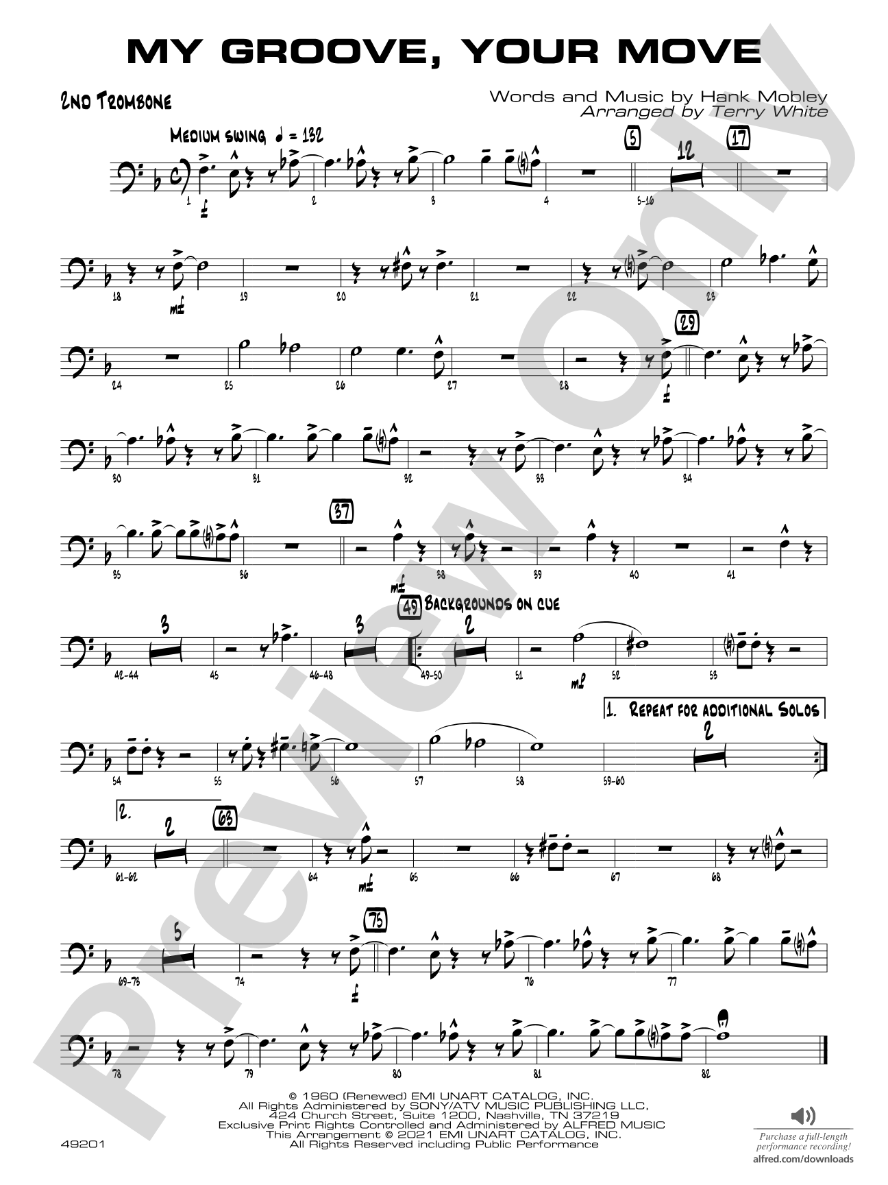 My Groove, Your Move: 2nd Trombone