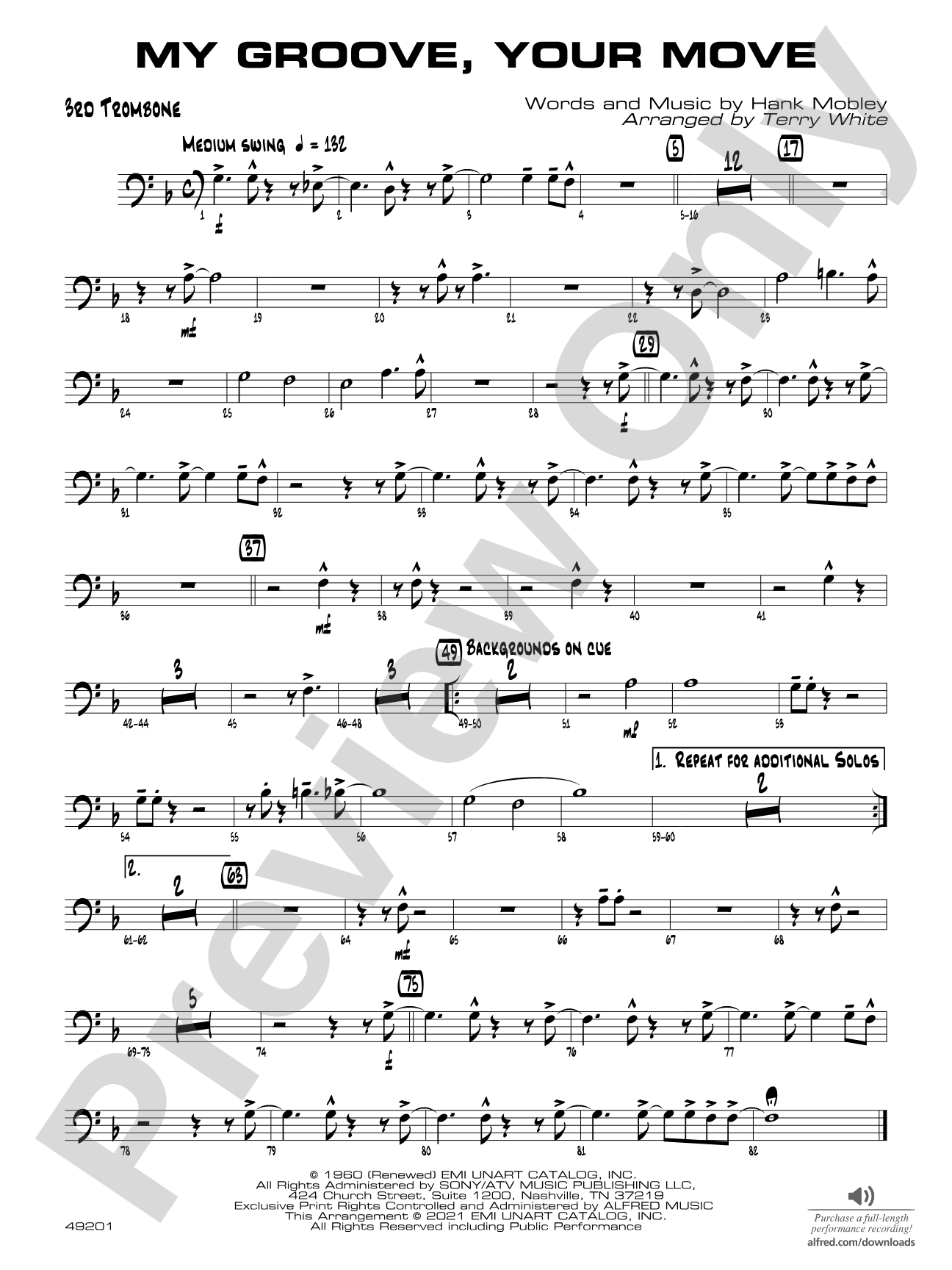 My Groove, Your Move: 3rd Trombone