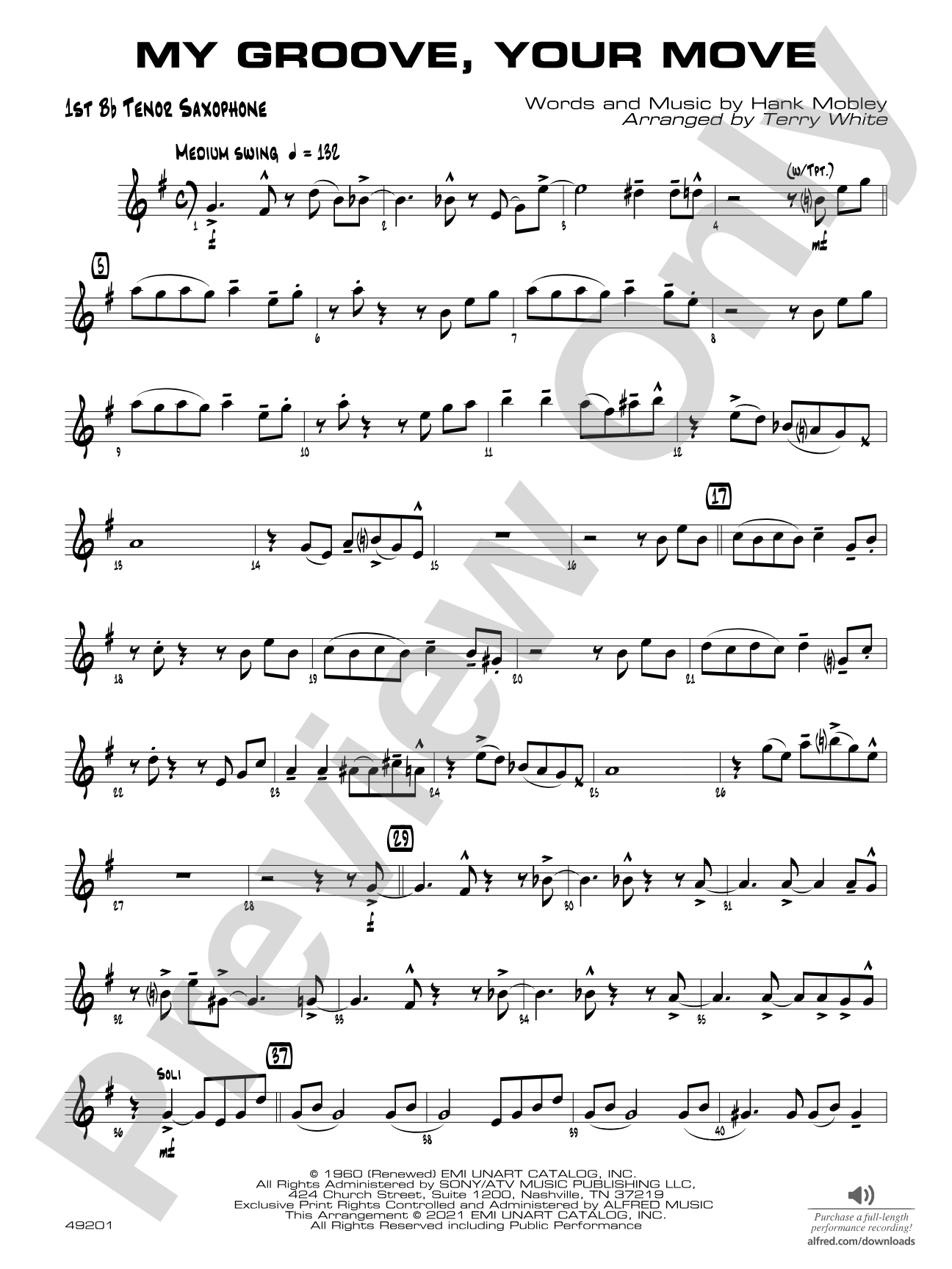 My Groove, Your Move: B-flat Tenor Saxophone