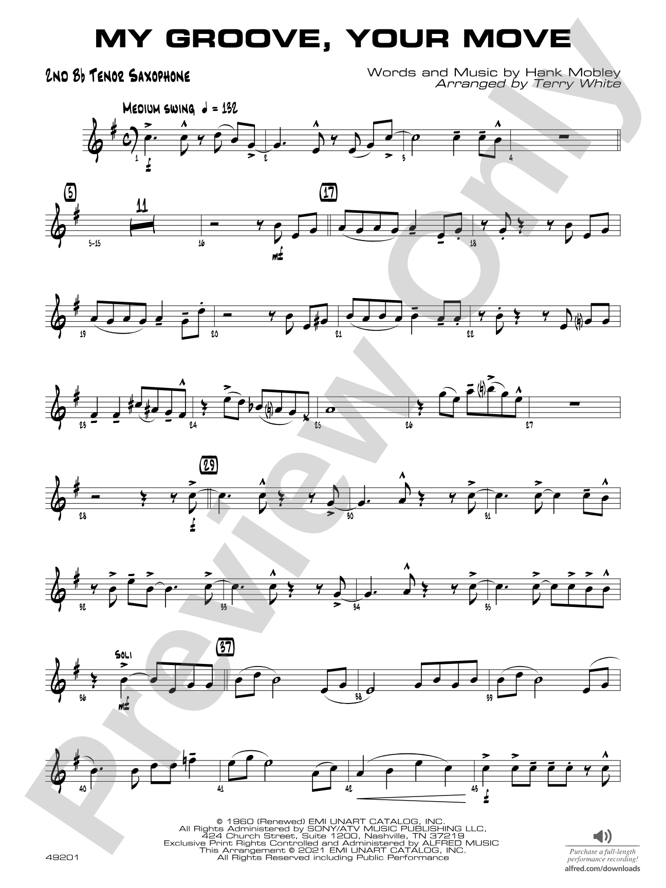 My Groove, Your Move: 2nd B-flat Tenor Saxophone