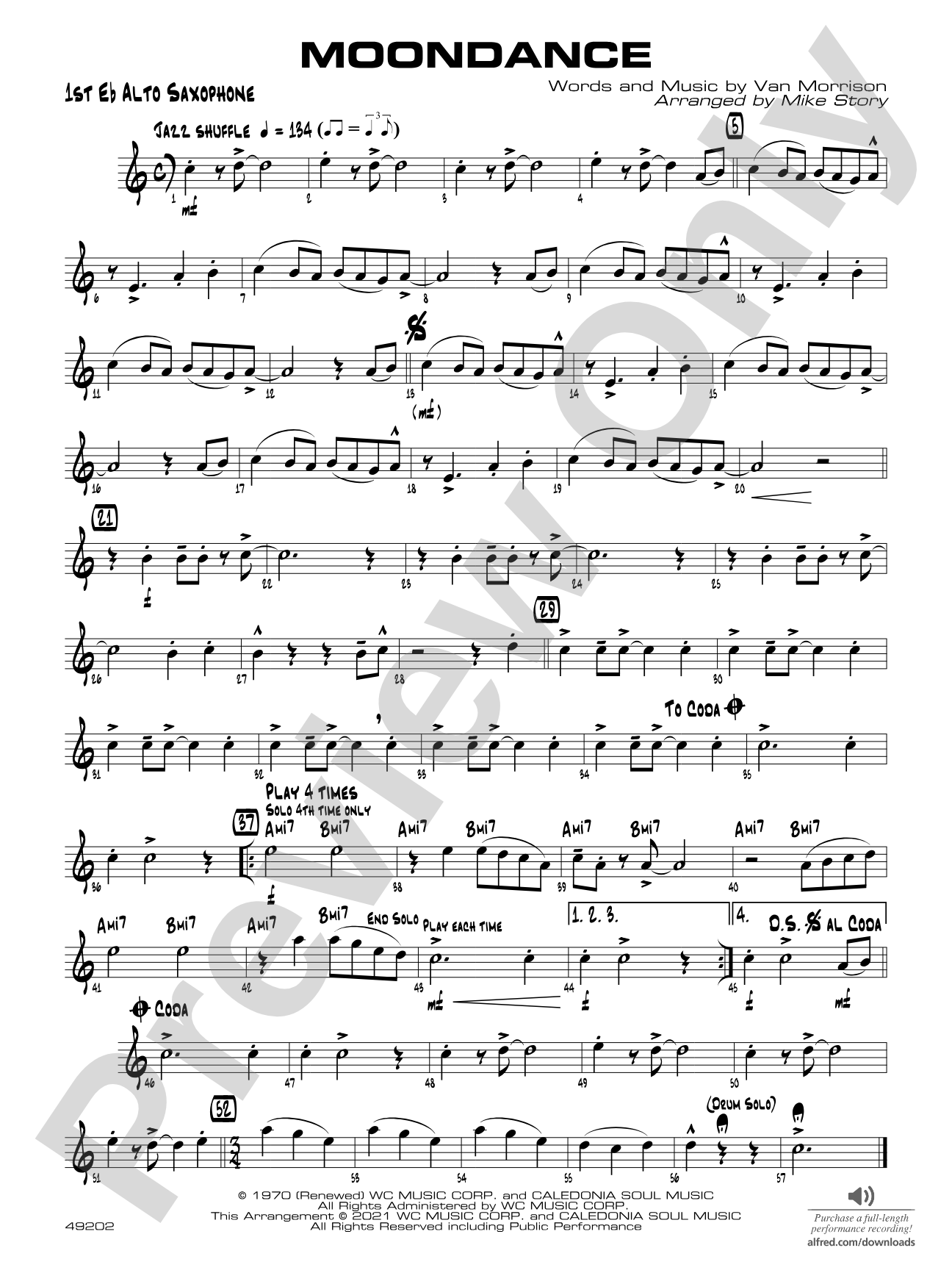 Moondance: E-flat Alto Saxophone