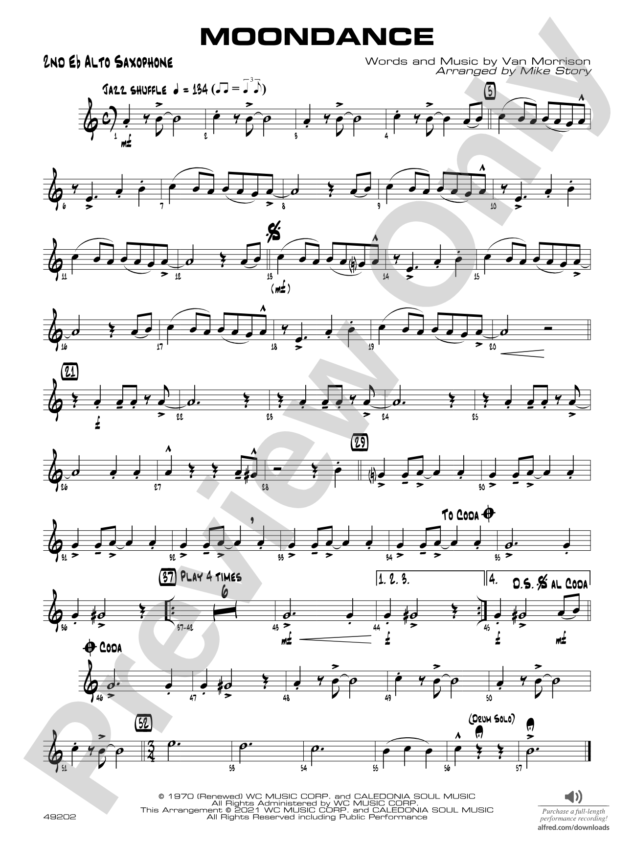 Moondance: 2nd E-flat Alto Saxophone