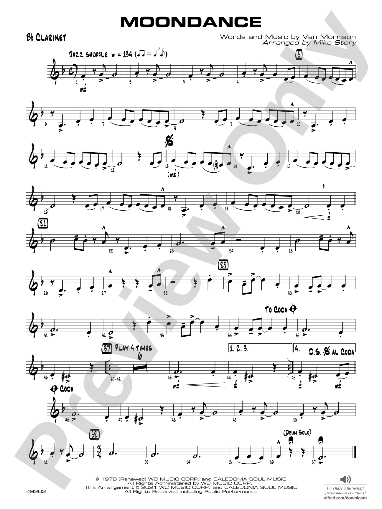 Moondance: 1st B-flat Clarinet