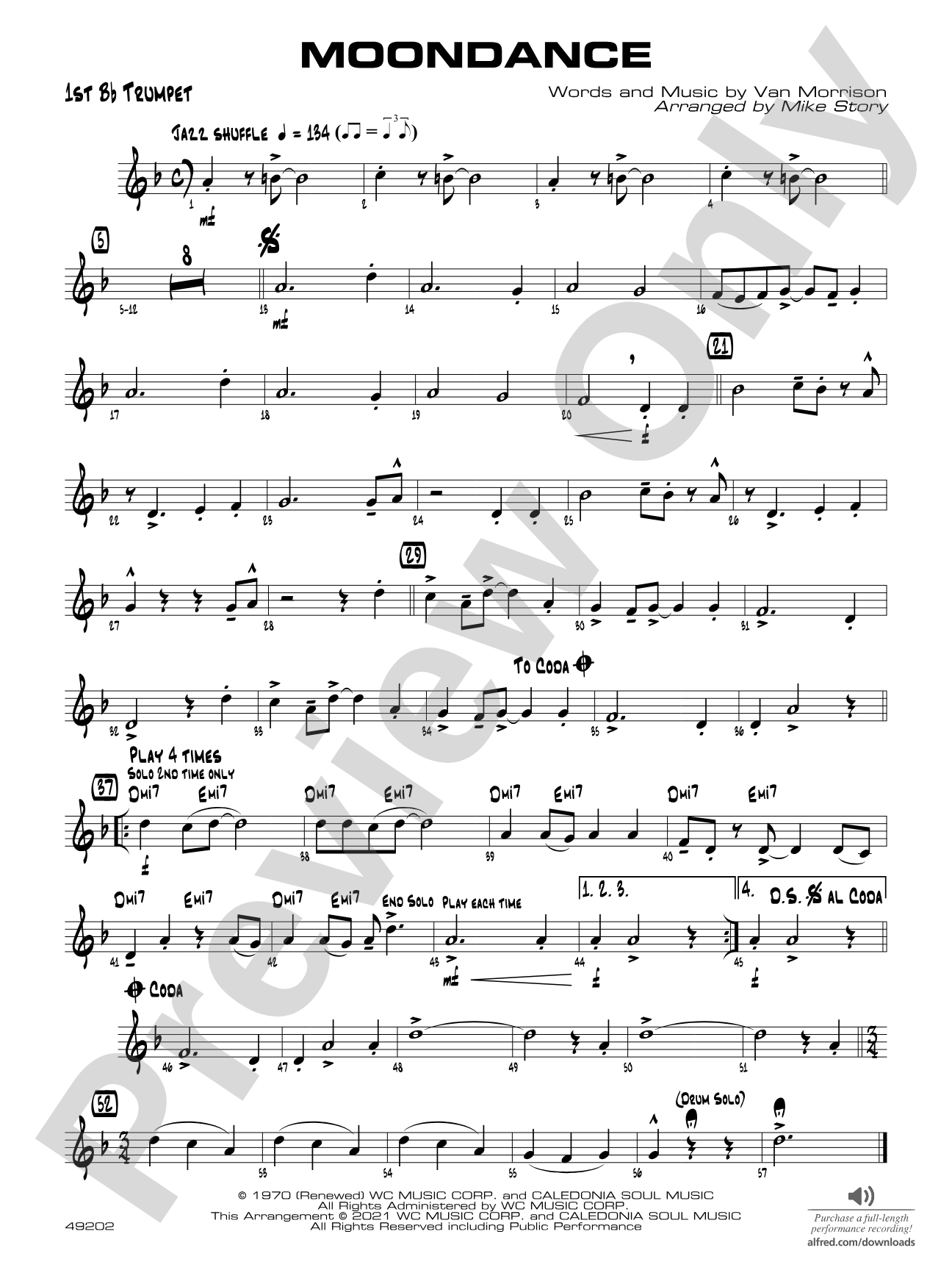 Moondance: 1st B-flat Trumpet