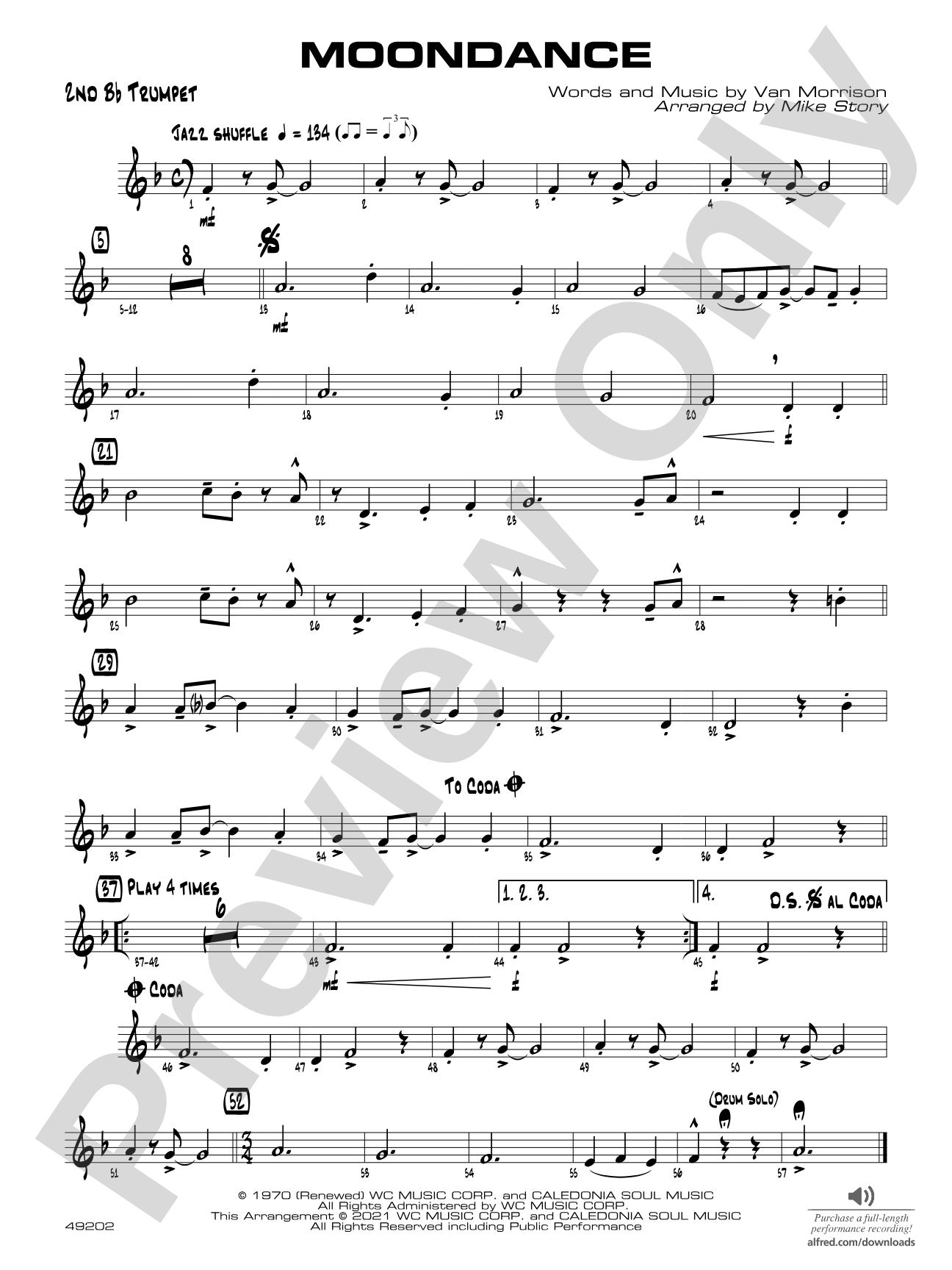 Moondance: 2nd B-flat Trumpet