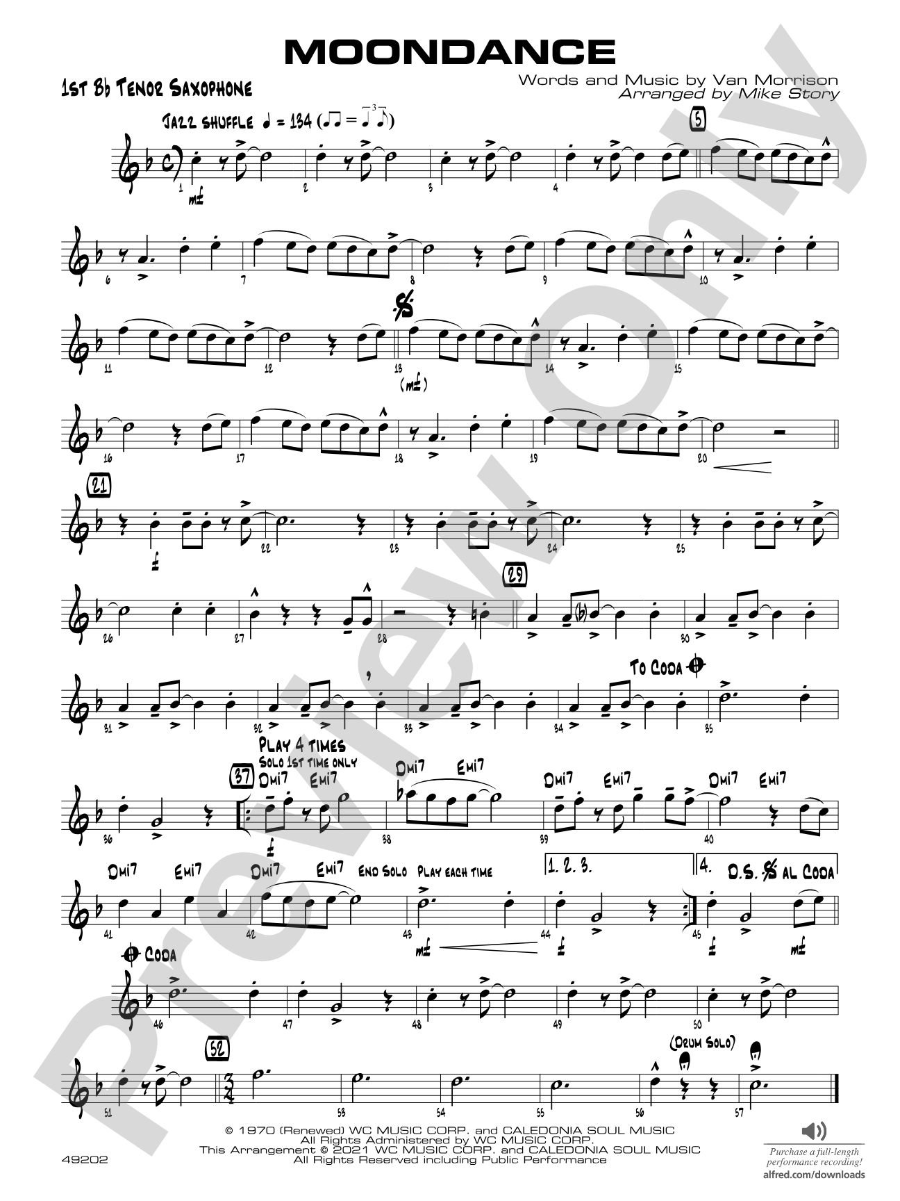 Moondance: B-flat Tenor Saxophone