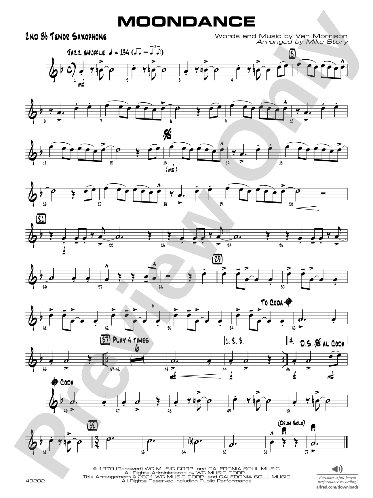 Moondance: 2nd B-flat Tenor Saxophone
