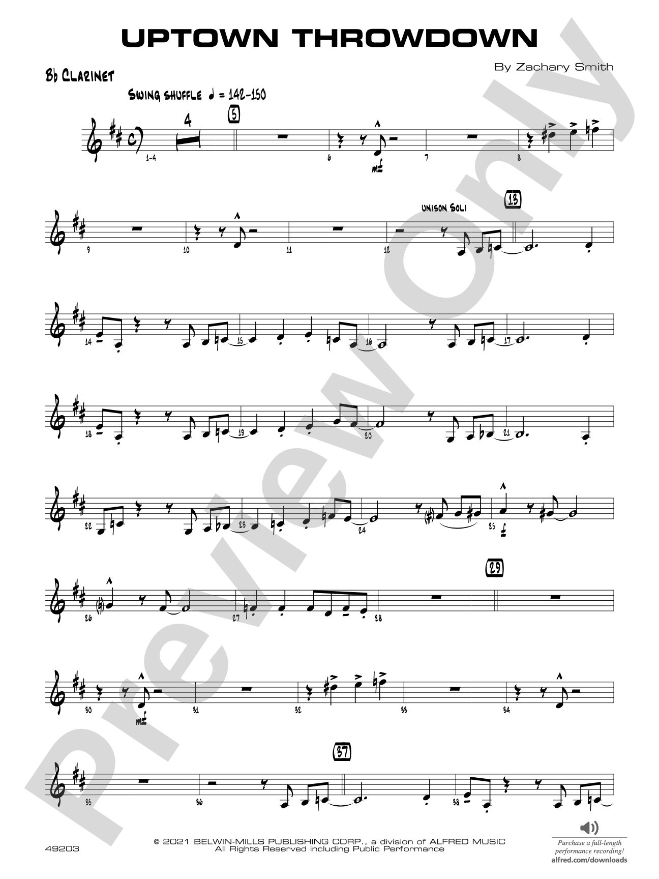 Uptown Throwdown: 1st B-flat Clarinet
