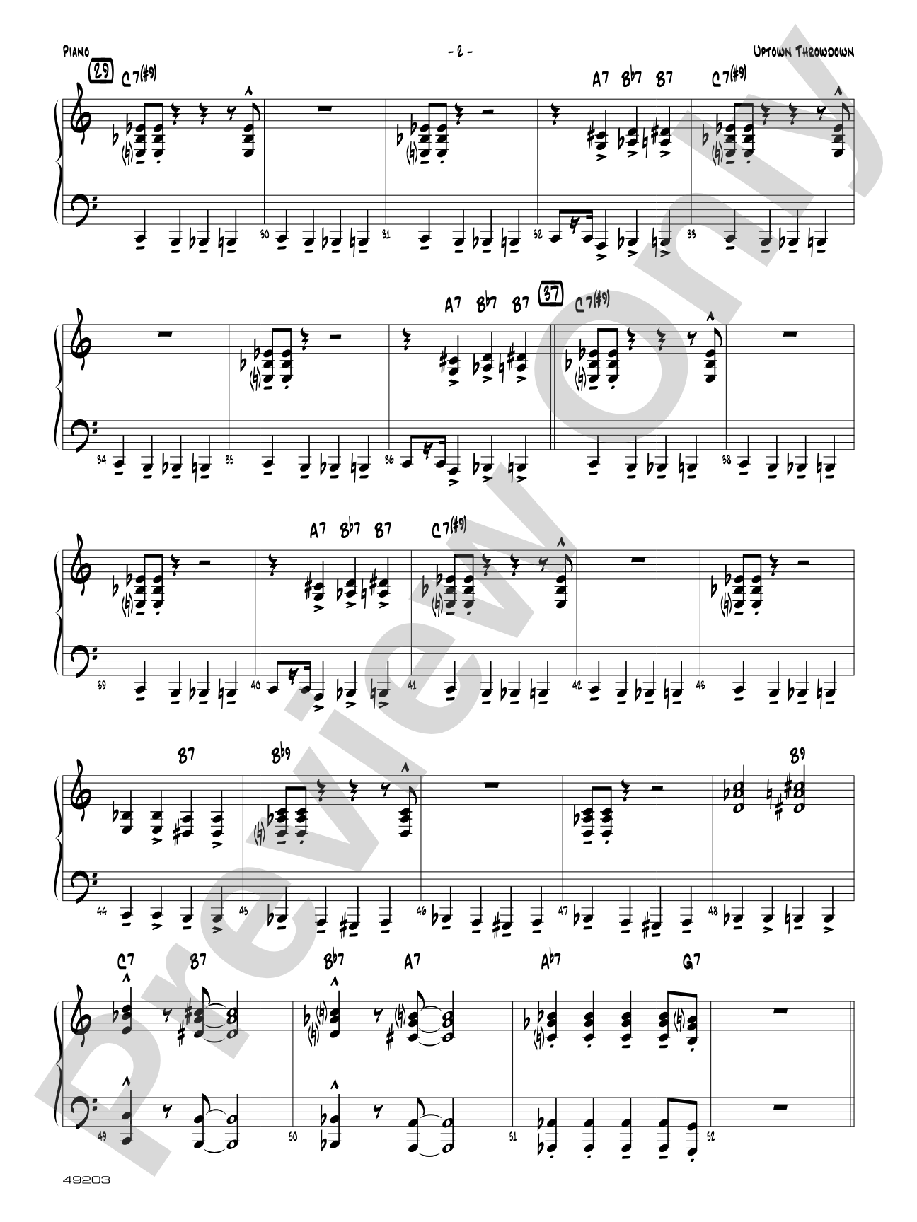 Uptown Throwdown: Piano Accompaniment