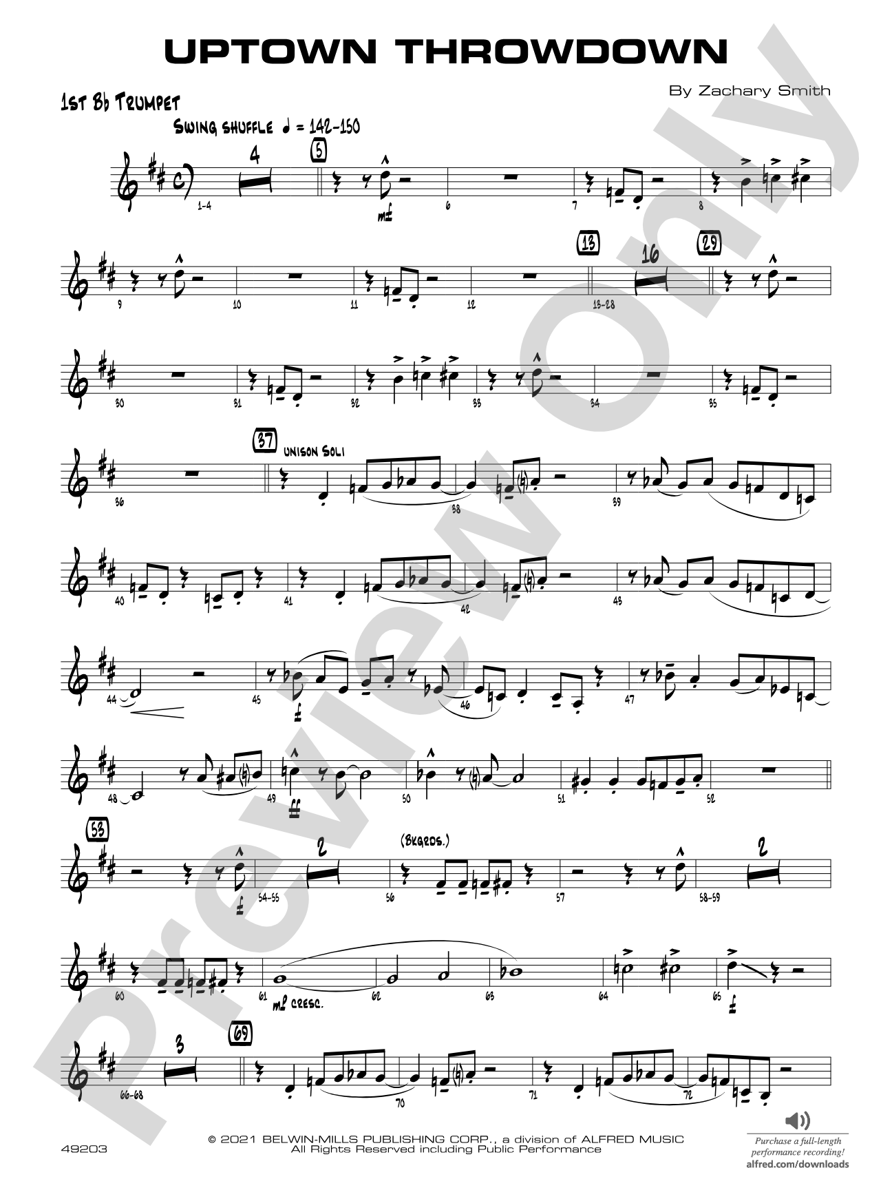Uptown Throwdown: 1st B-flat Trumpet