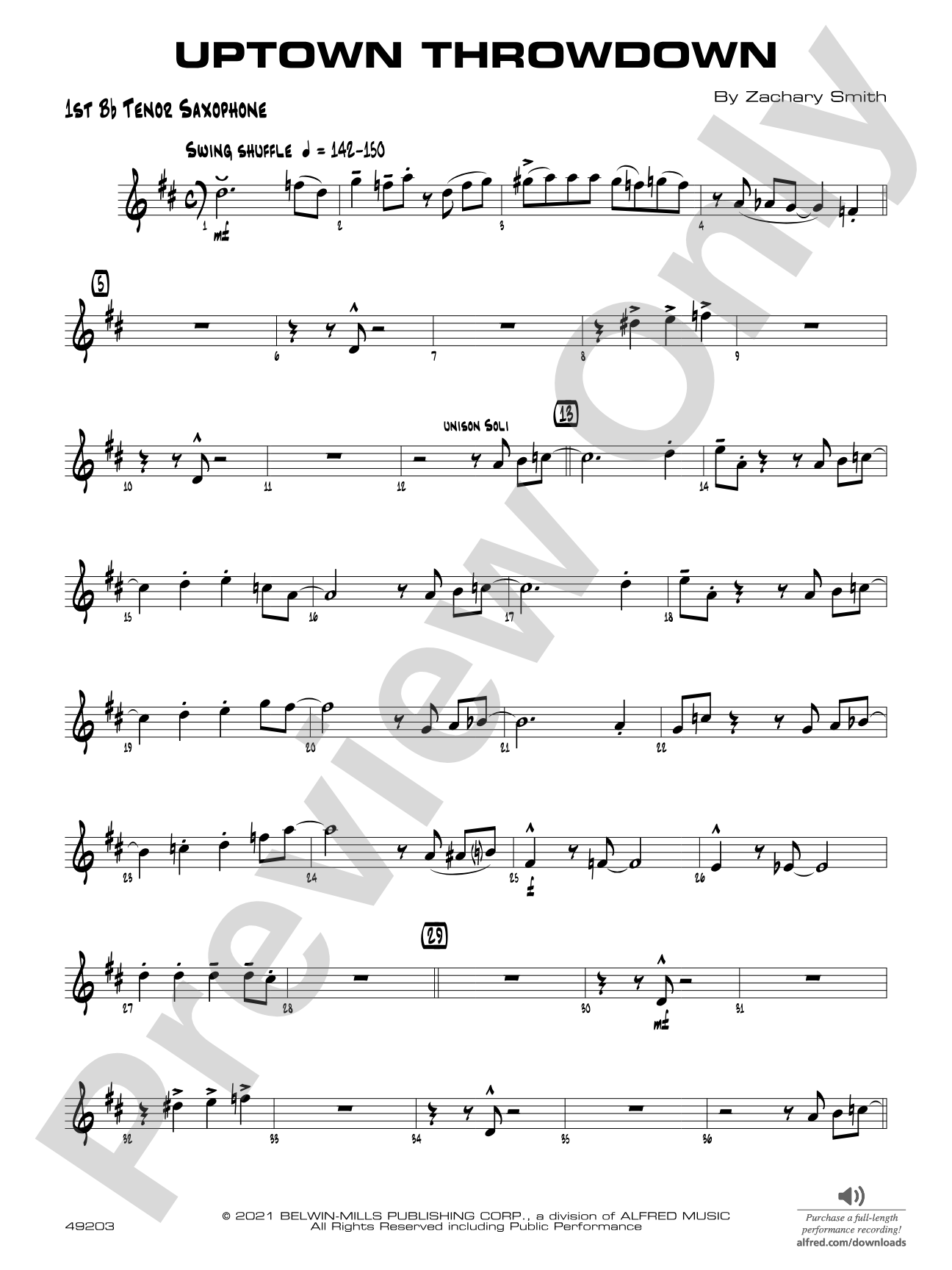 Uptown Throwdown: B-flat Tenor Saxophone
