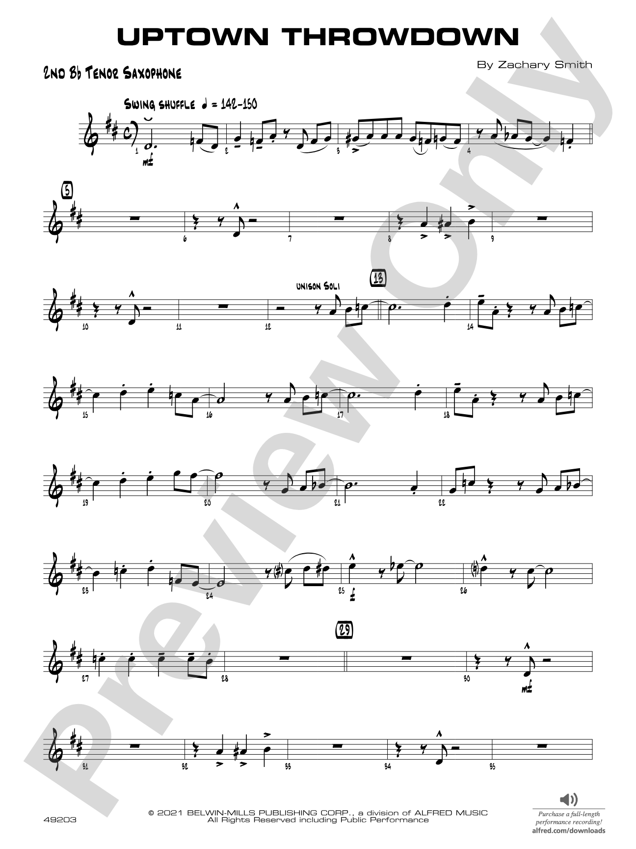 Uptown Throwdown: 2nd B-flat Tenor Saxophone