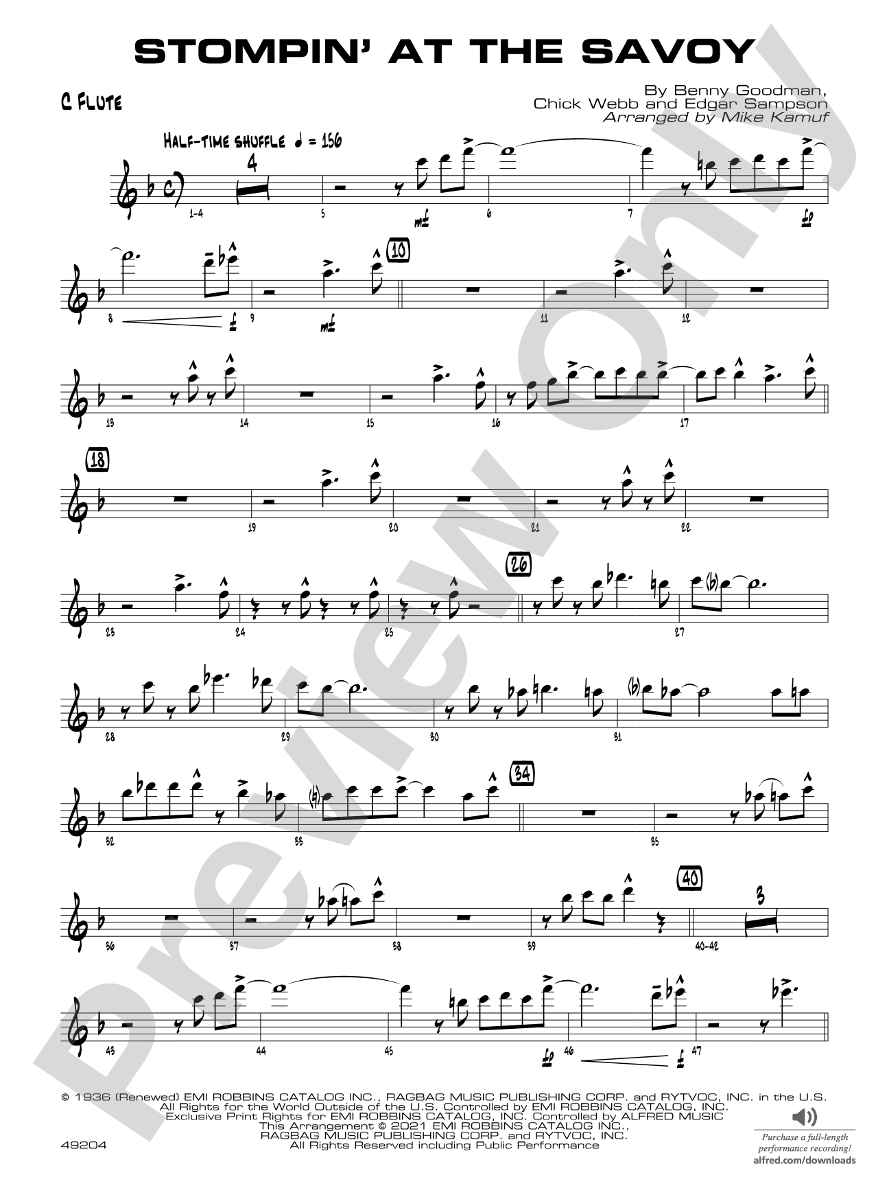 Stompin' at the Savoy: Flute