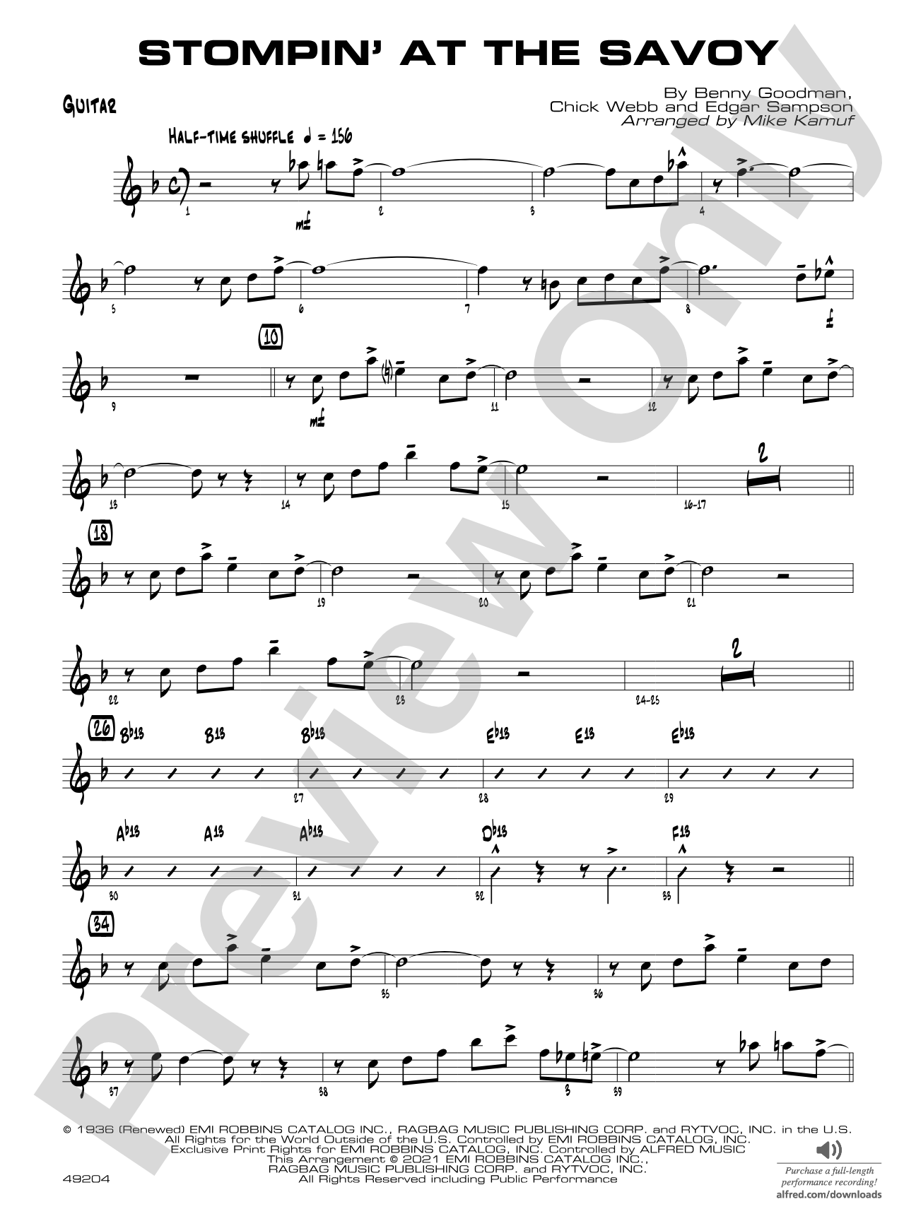 Stompin' at the Savoy: Guitar